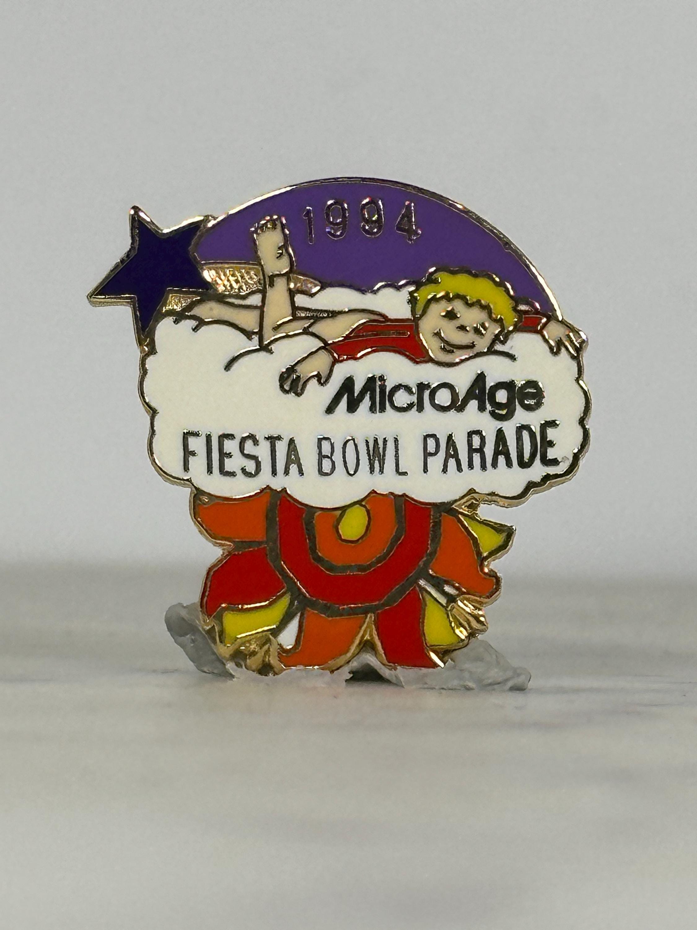 Fiesta Bowl Parade Enamel Pin: Colorful MicroAge Design - 1994 Souvenir Accessory