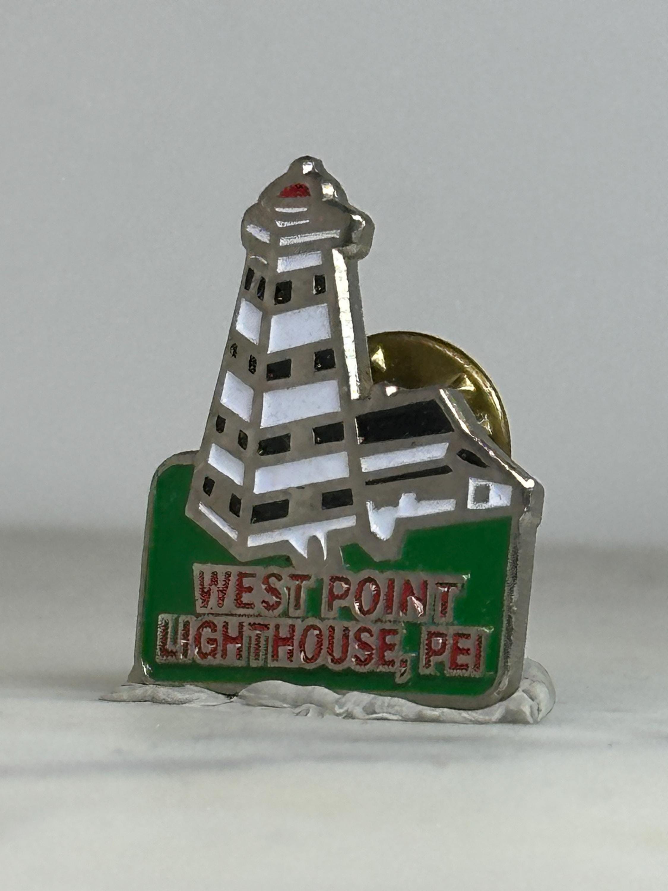 West Point Lighthouse Pin: Silver Enamel - Nautical Travel Accessory