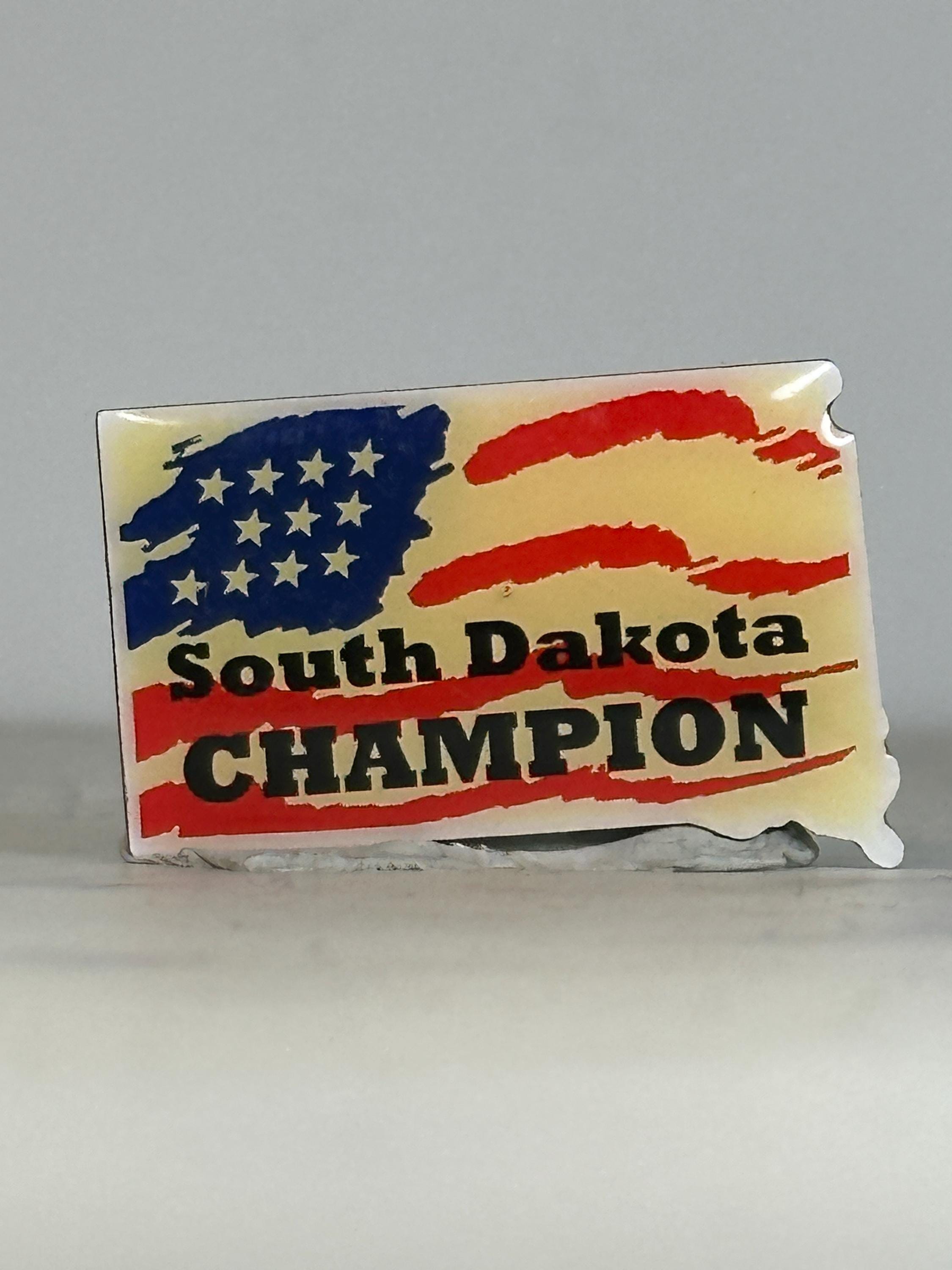 South Dakota Champion Pin: Patriotic Red White Blue - Americana Accessory