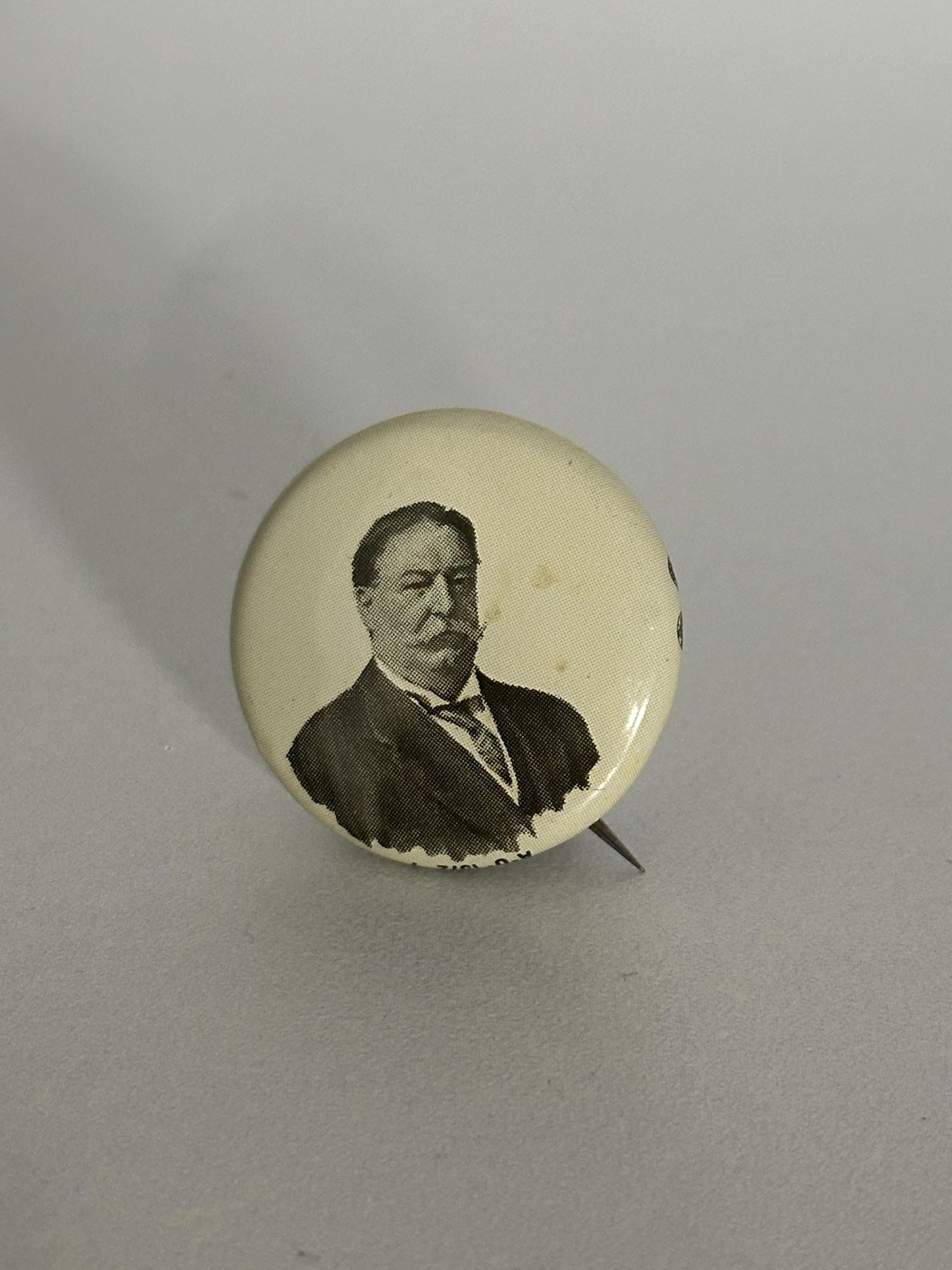William Howard Taft Political Pin: Black & White Celluloid - Early 1900s Campaign Accessory