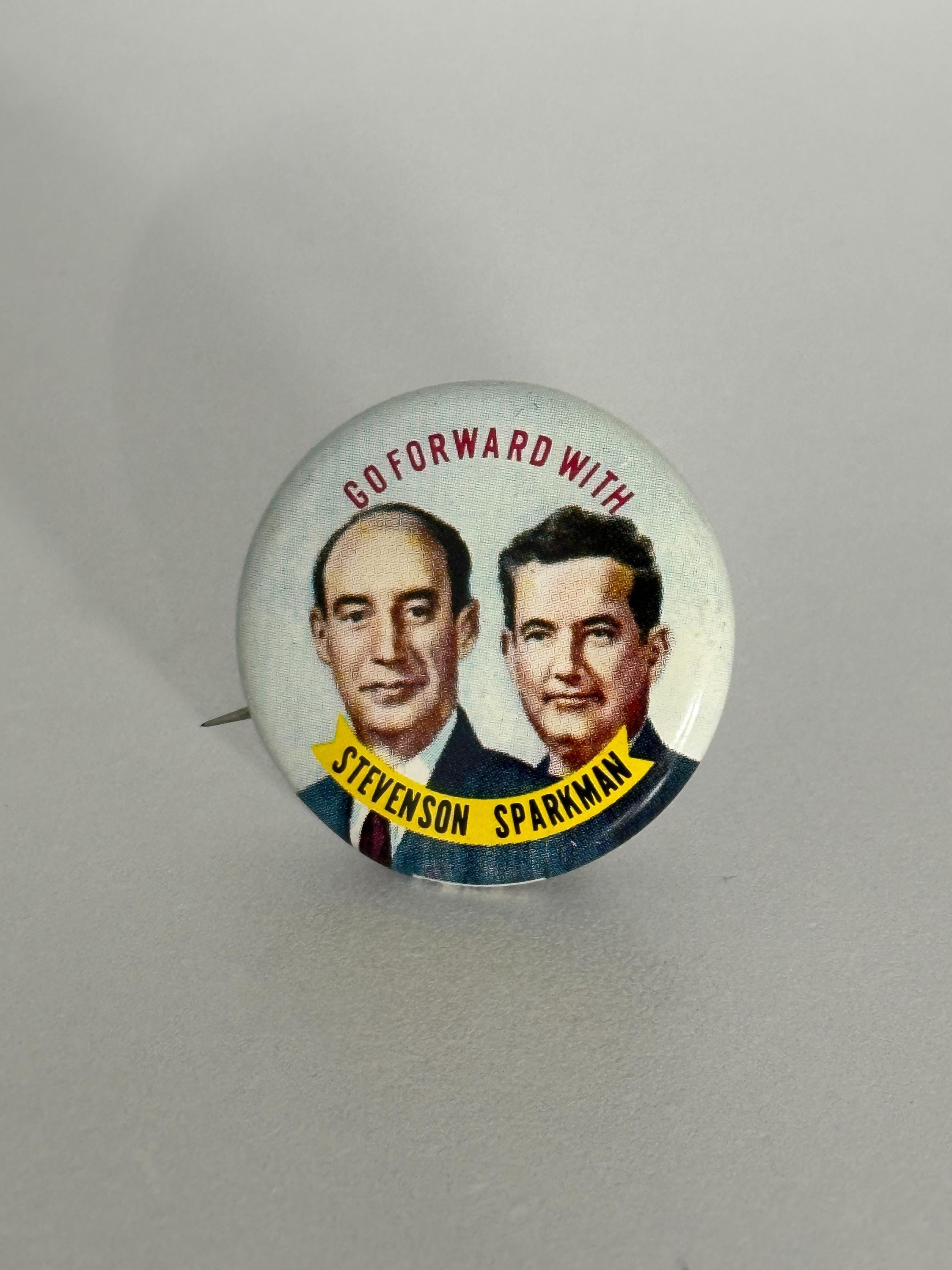 Political Campaign Pin: Stevenson Sparkman - 1950s Election Accessory