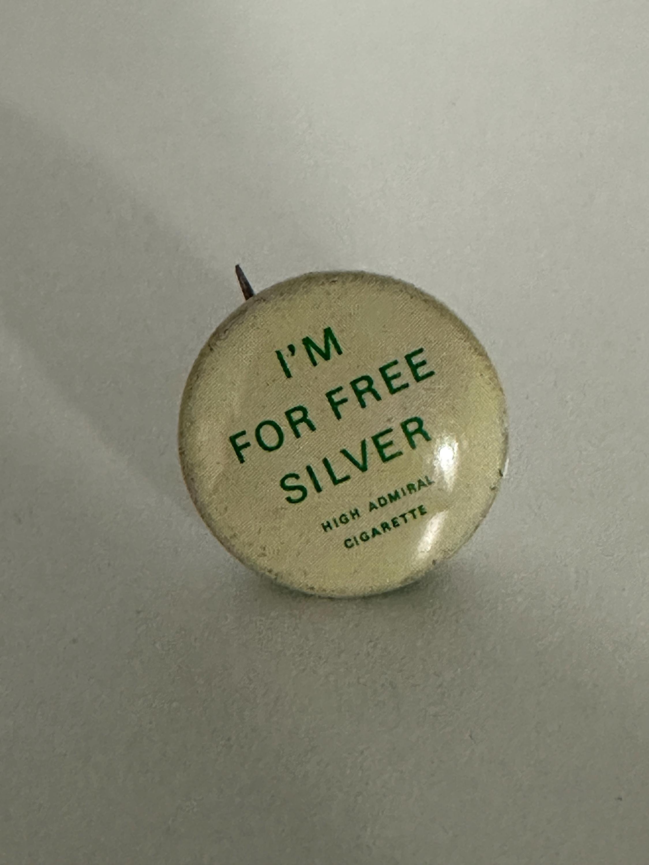 High Admiral Cigarette Pinback Button: Vintage Political Advertising - Mid-Century Collectible Accessory