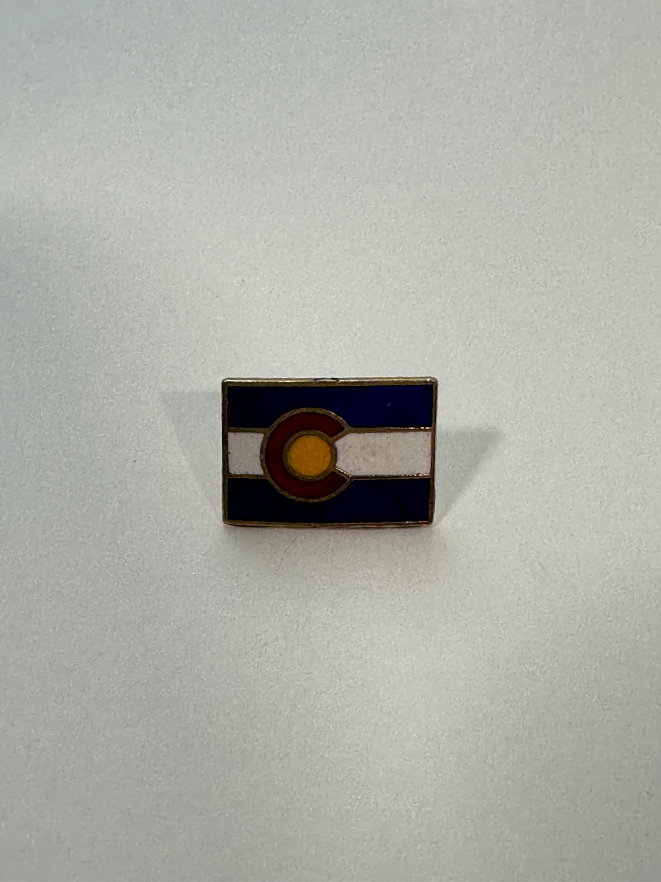 Colorado State Flag Lapel Pin: Red/Gold/Blue Enamel - Vintage Travel Accessory