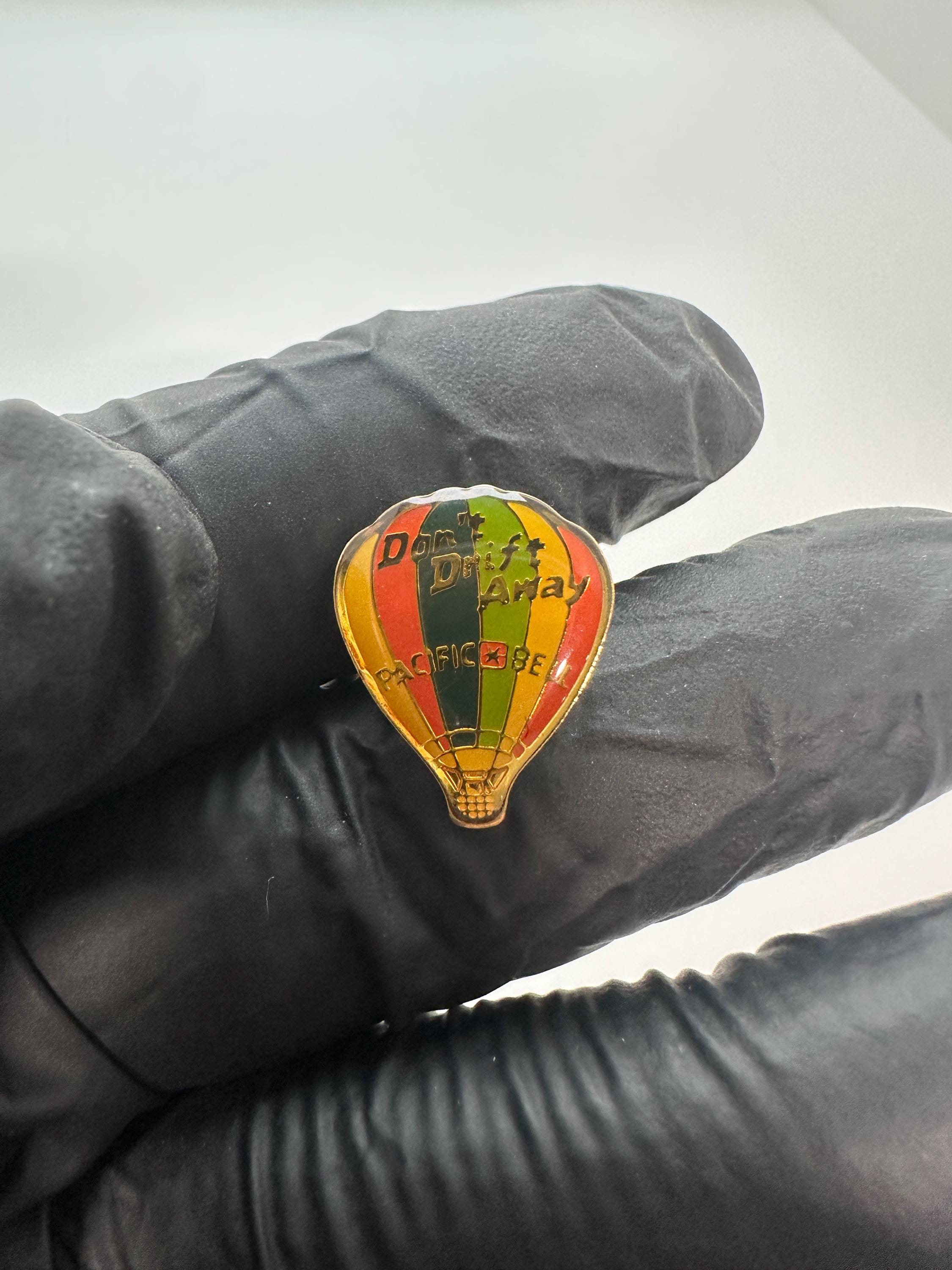 Vintage Pacific Bell Hot Air Balloon Enamel Pin: Multicolor Gold-Tone - Retro Accessory
