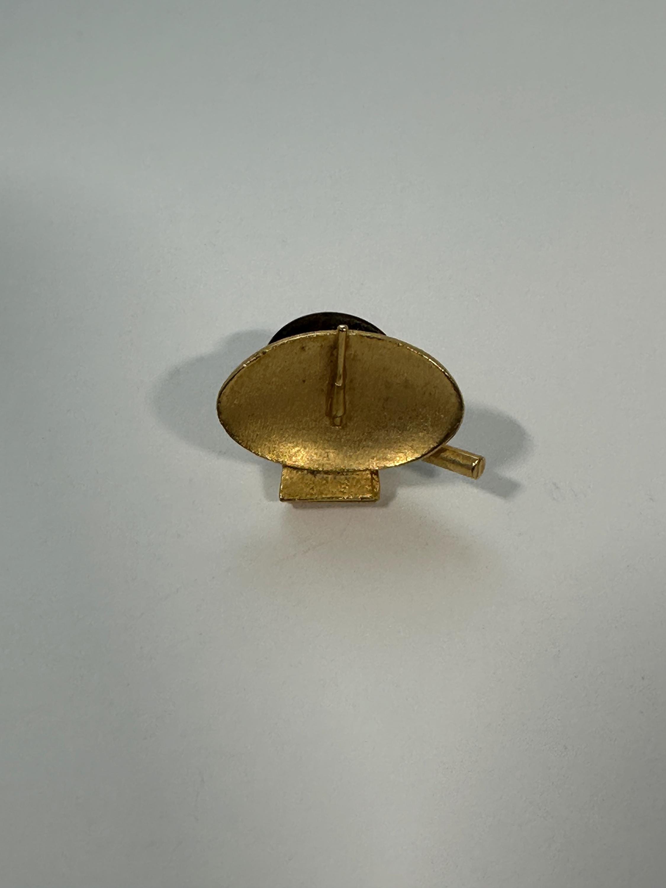 Satellite Dish Enamel Pin: Gold Tone - Retro Tech Accessory