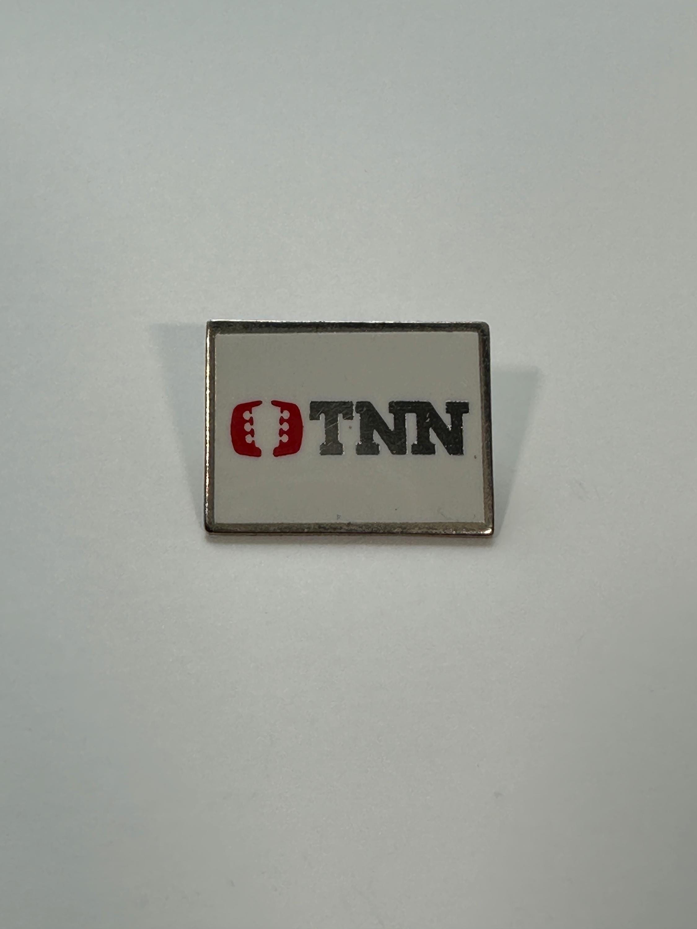 TNN Logo Enamel Pin: White & Red Finish - 90s Television Accessory
