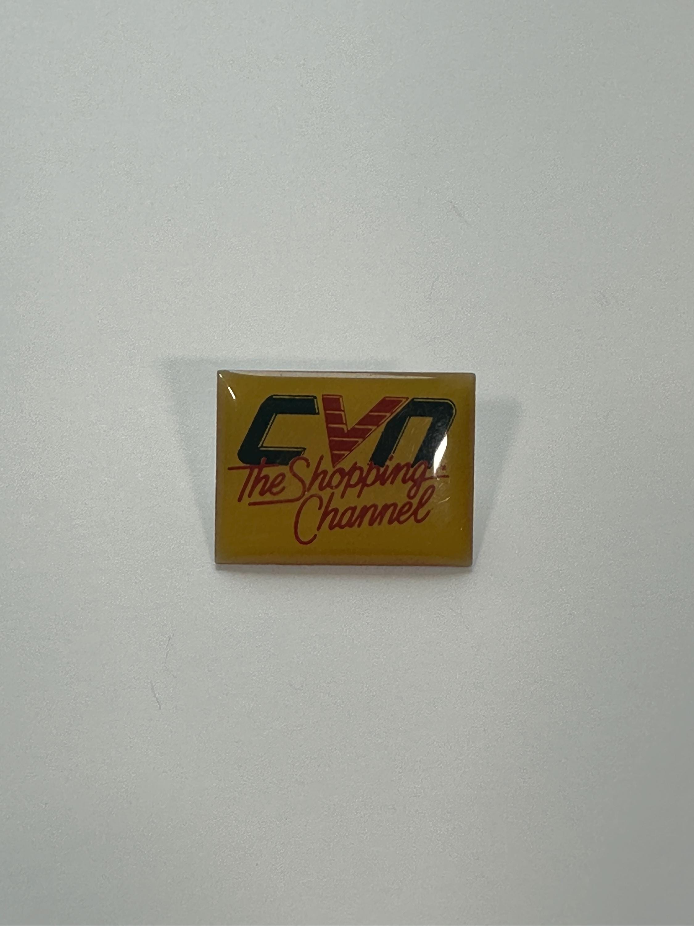 CVN The Shopping Channel Pin: Retro Yellow Enamel - 1980s TV Memorabilia Accessory