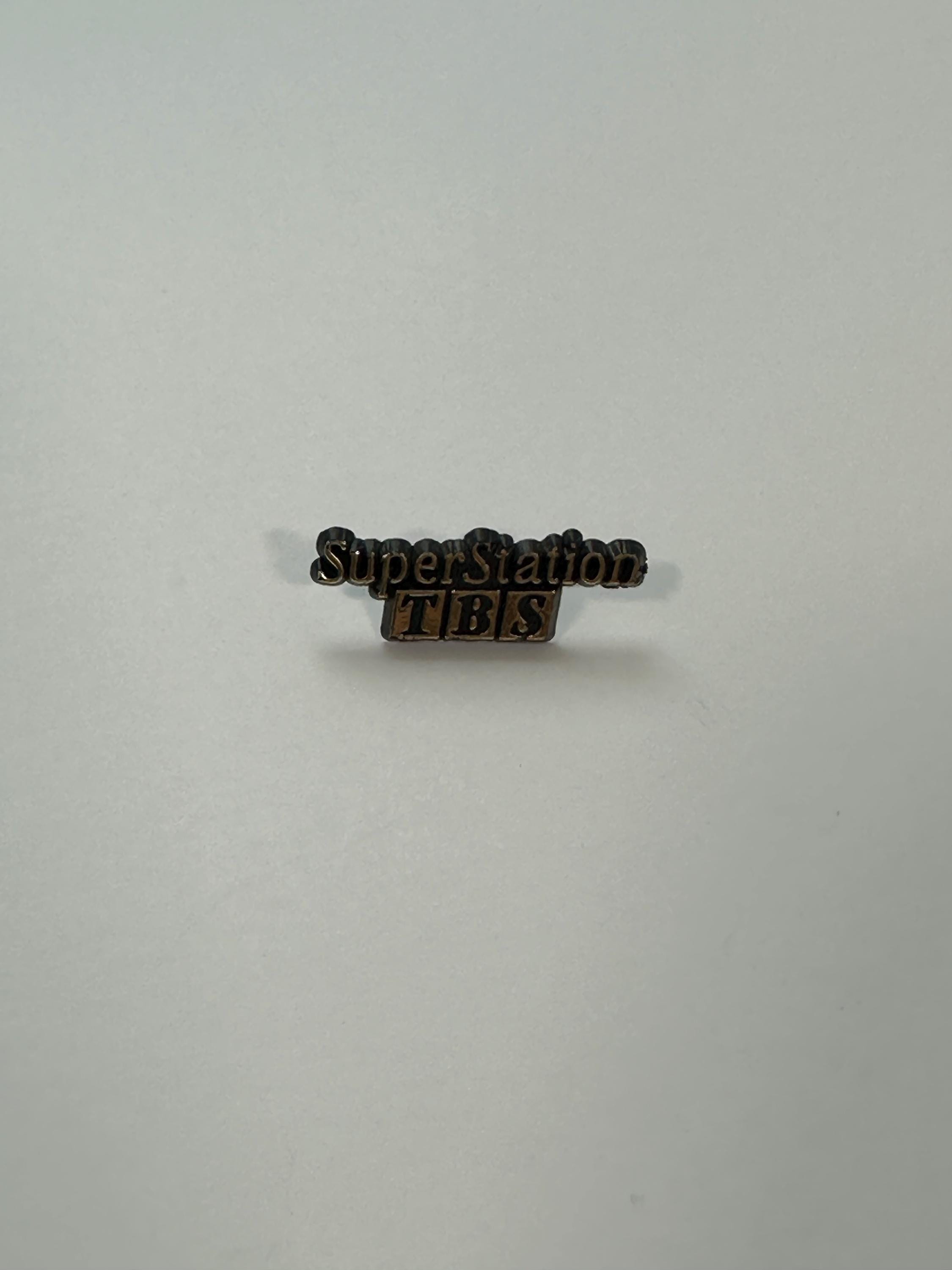 TBS SuperStation Enamel Pin: Bronze Finish - 1980s Media Accessory