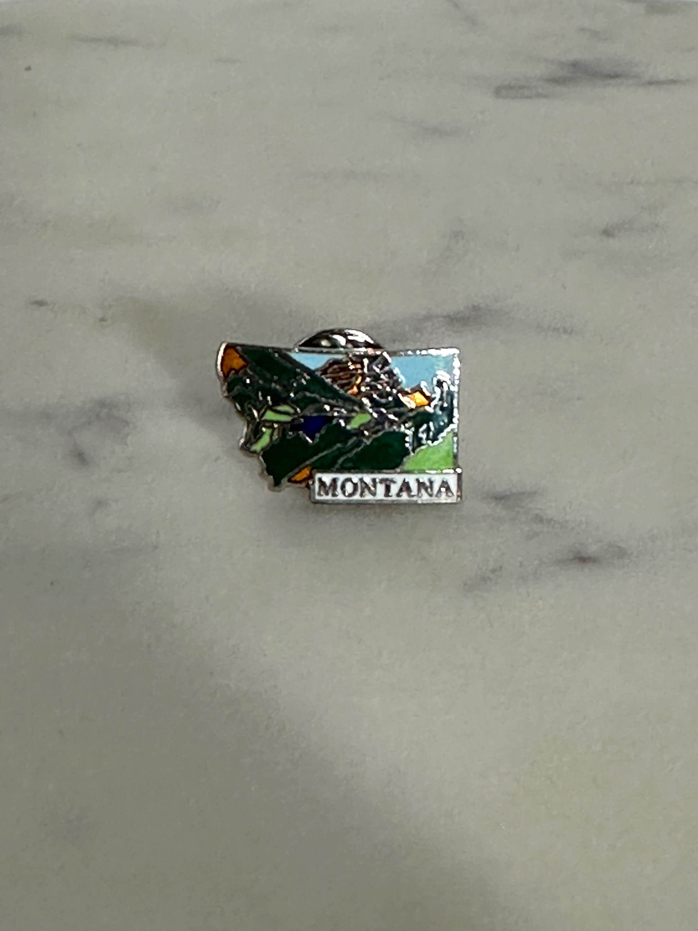 Montana State Souvenir Pin: Multicolor Enamel - Vintage Travel Accessory