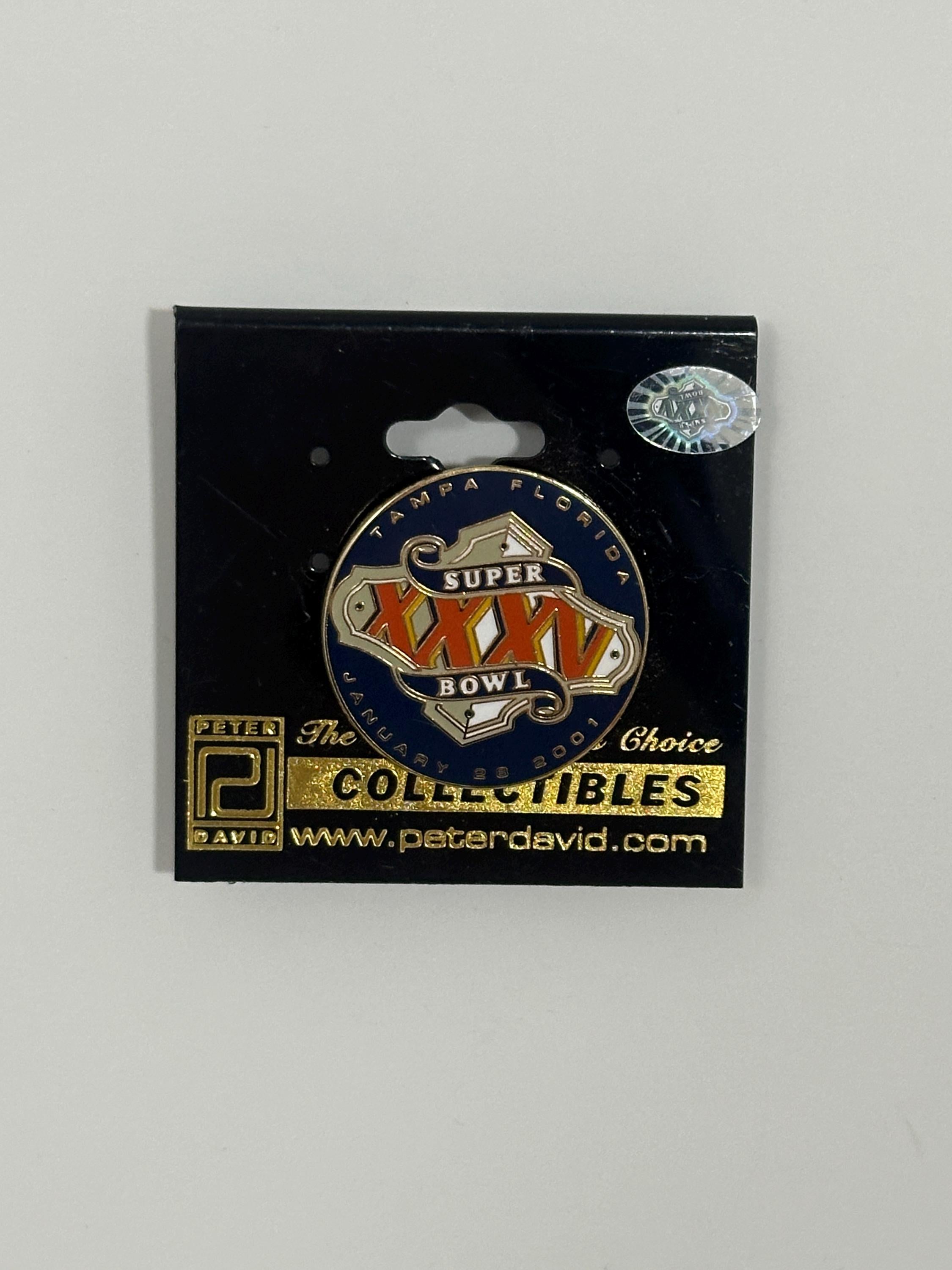 Super Bowl XXXV Enamel Pin: Bold Red & Gold - 2001 Sports Collectible