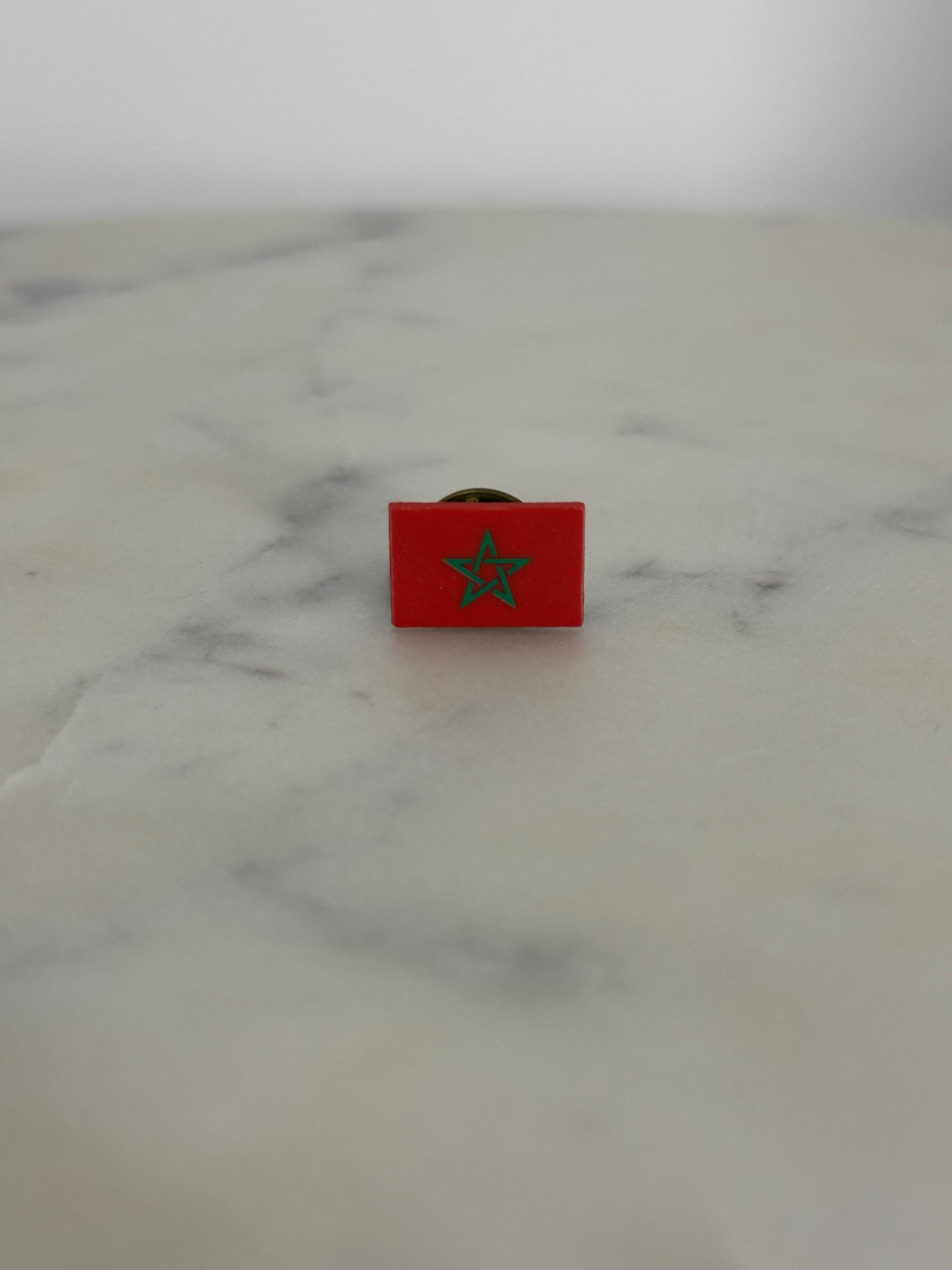 Morocco Flag Enamel Pin: Red & Green Cloisonné - Patriotic Collectible Accessory