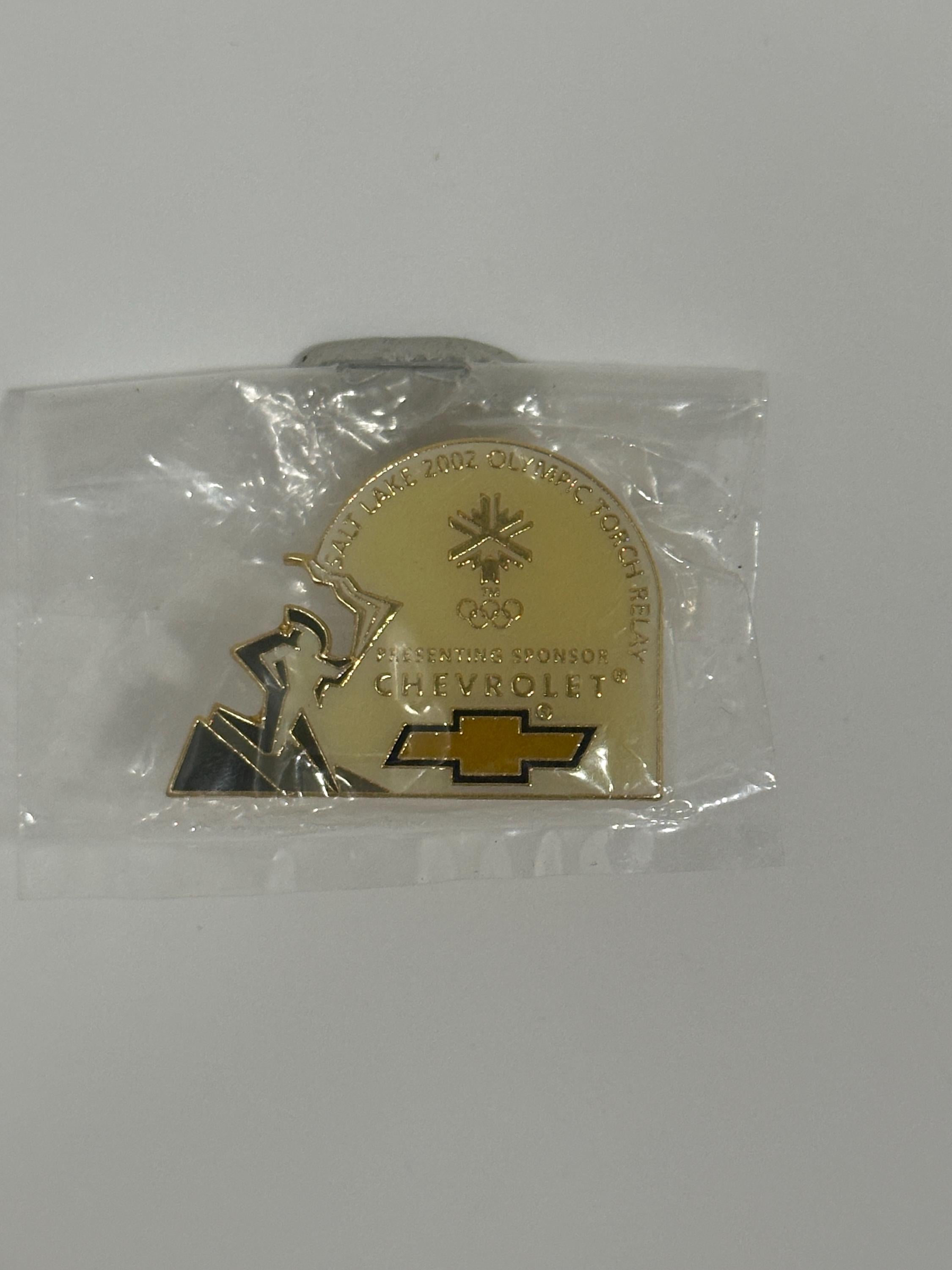 Olympic Torch Relay Enamel Pin: Gold & Black - 2002 Winter Games Accessory