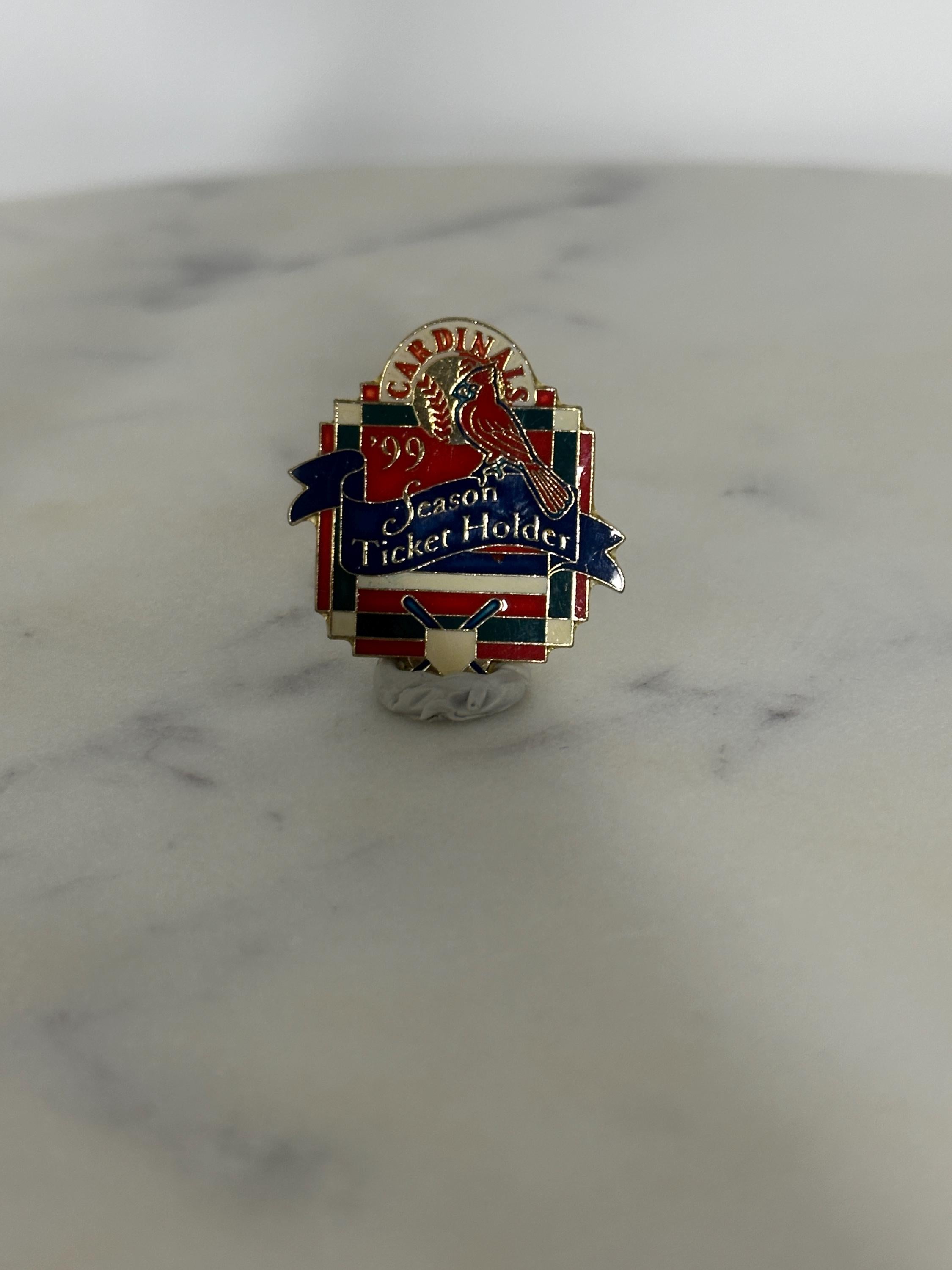 St. Louis Cardinals Enamel Pin: Red & Blue Cloisonné - 1999 Season Ticket Holder Accessory