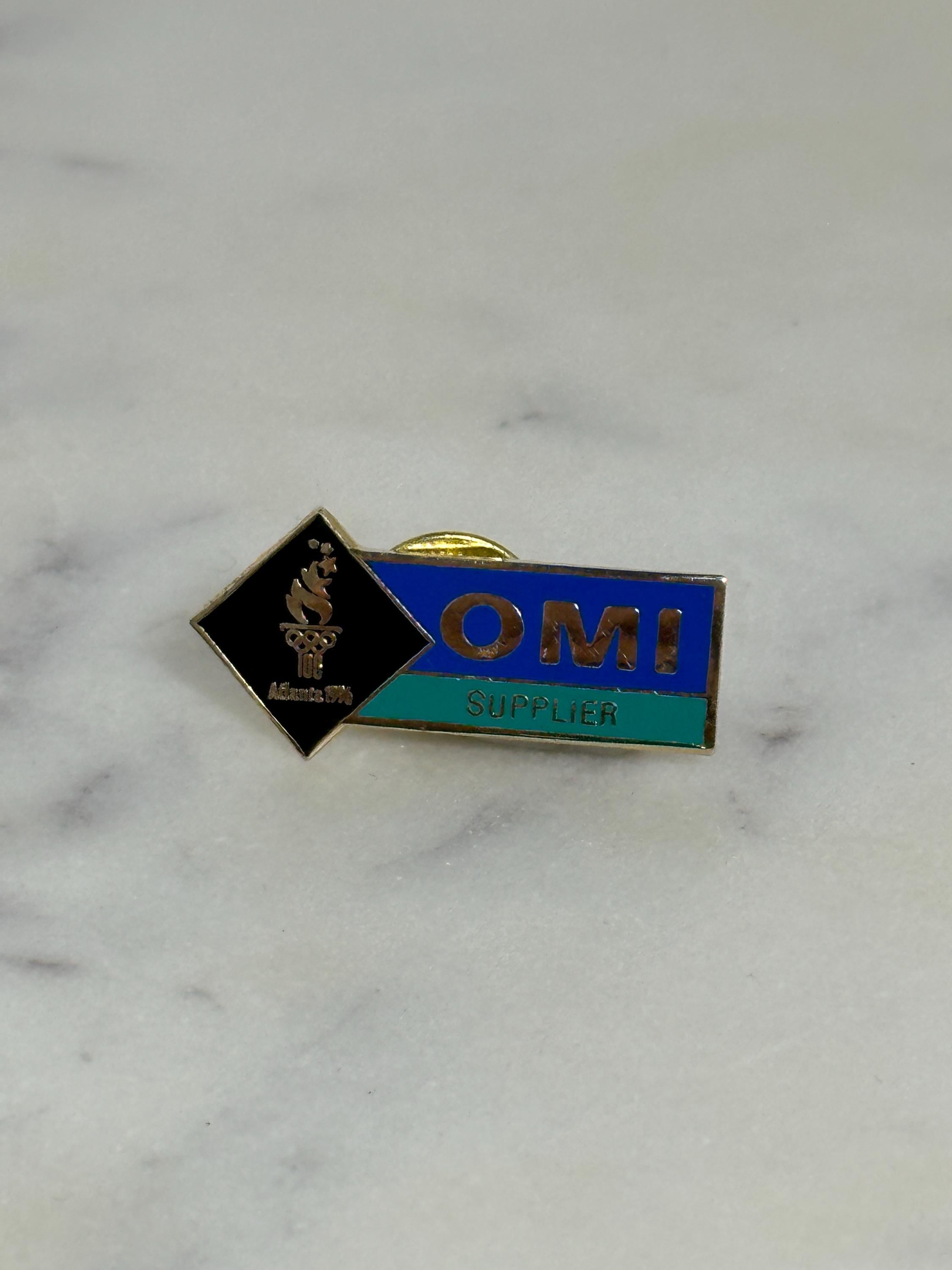Olympic Supplier Enamel Pin: Blue & Teal Cloisonné - 1996 Atlanta Games Accessory
