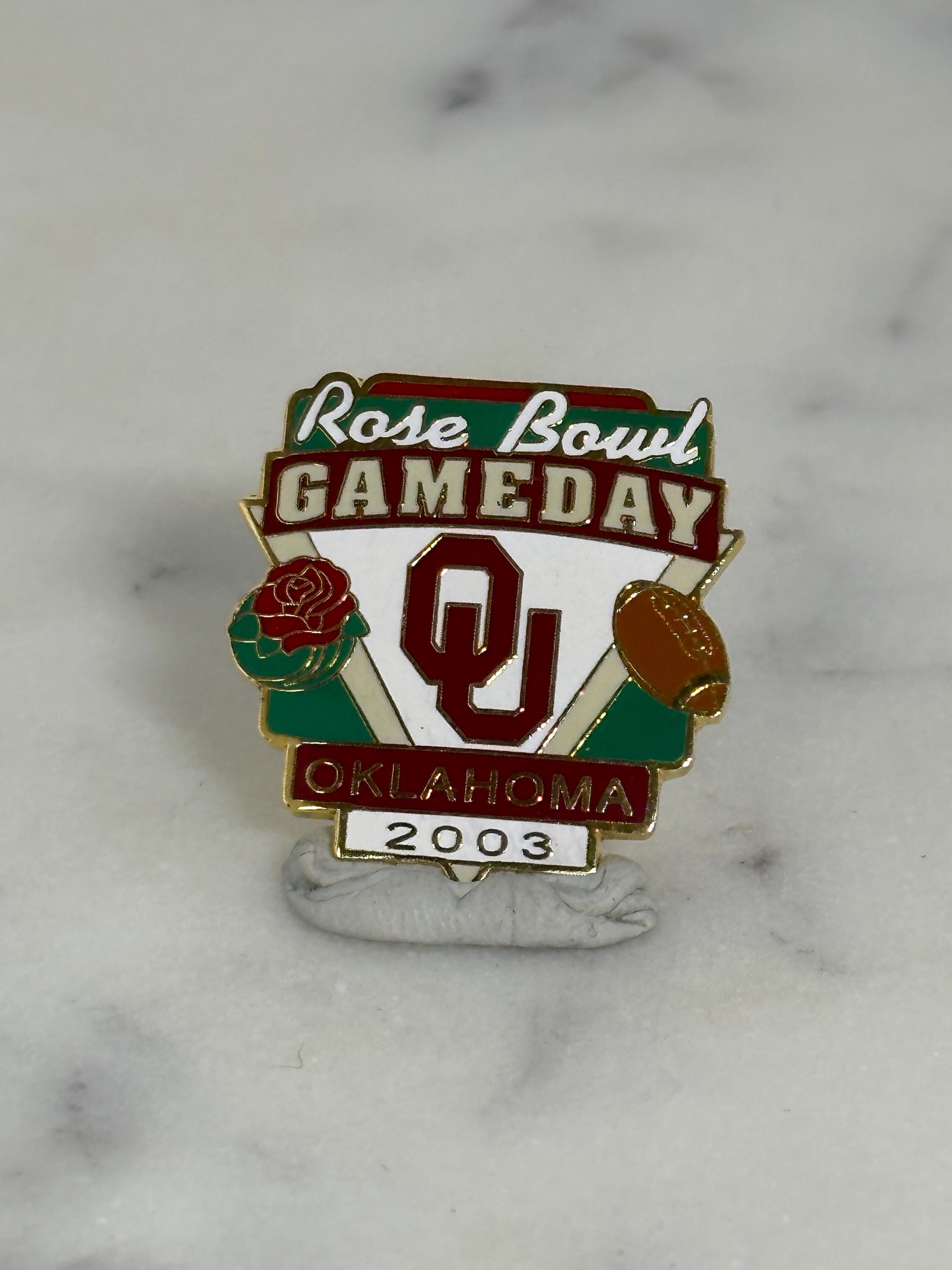 Rose Bowl Gameday Enamel Pin: Red/Green/Gold Finish - 2003 Sports Accessory