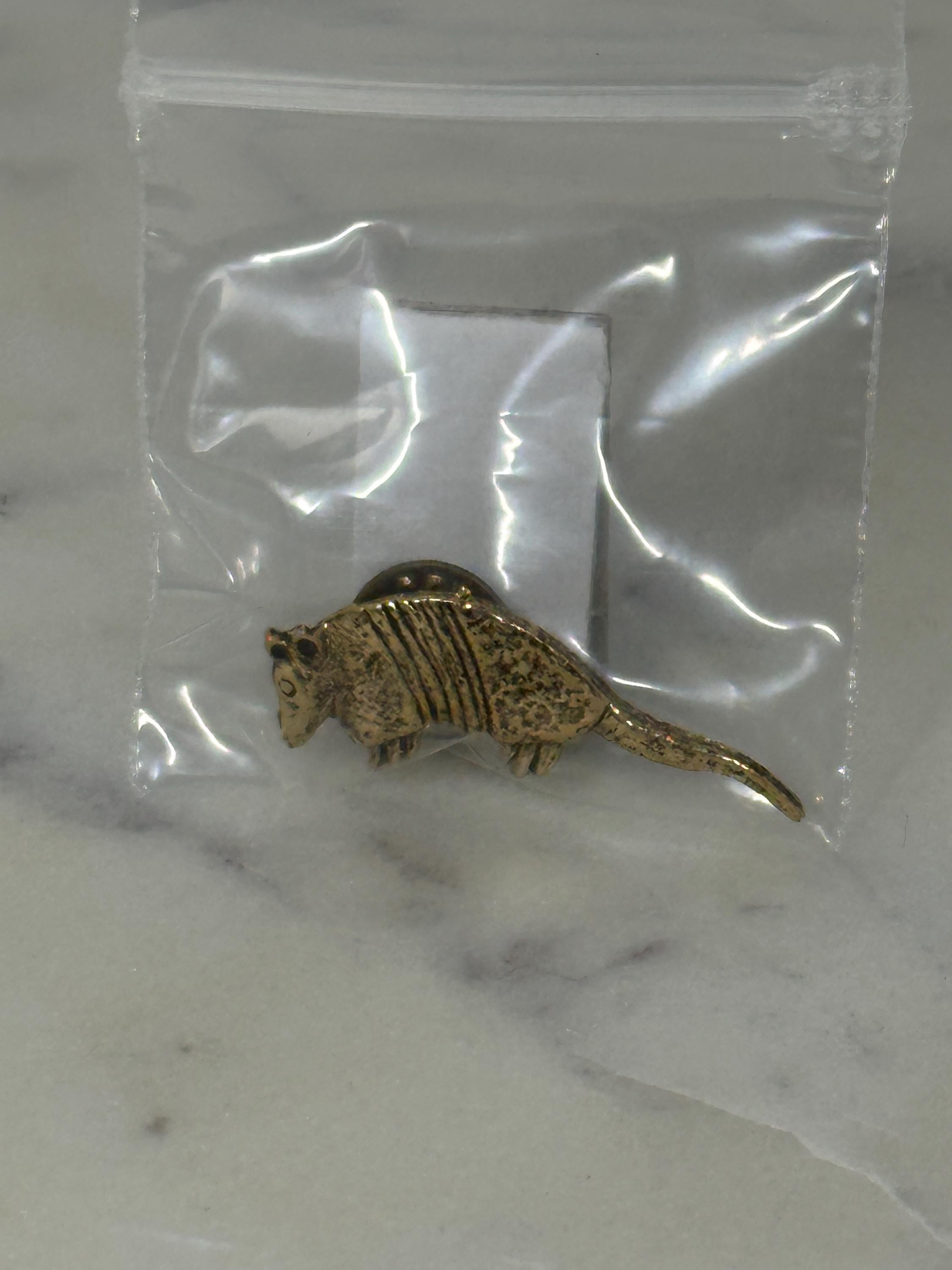 Armadillo Enamel Pin: Antiqued Bronze Finish - Southwestern Animal Accessory