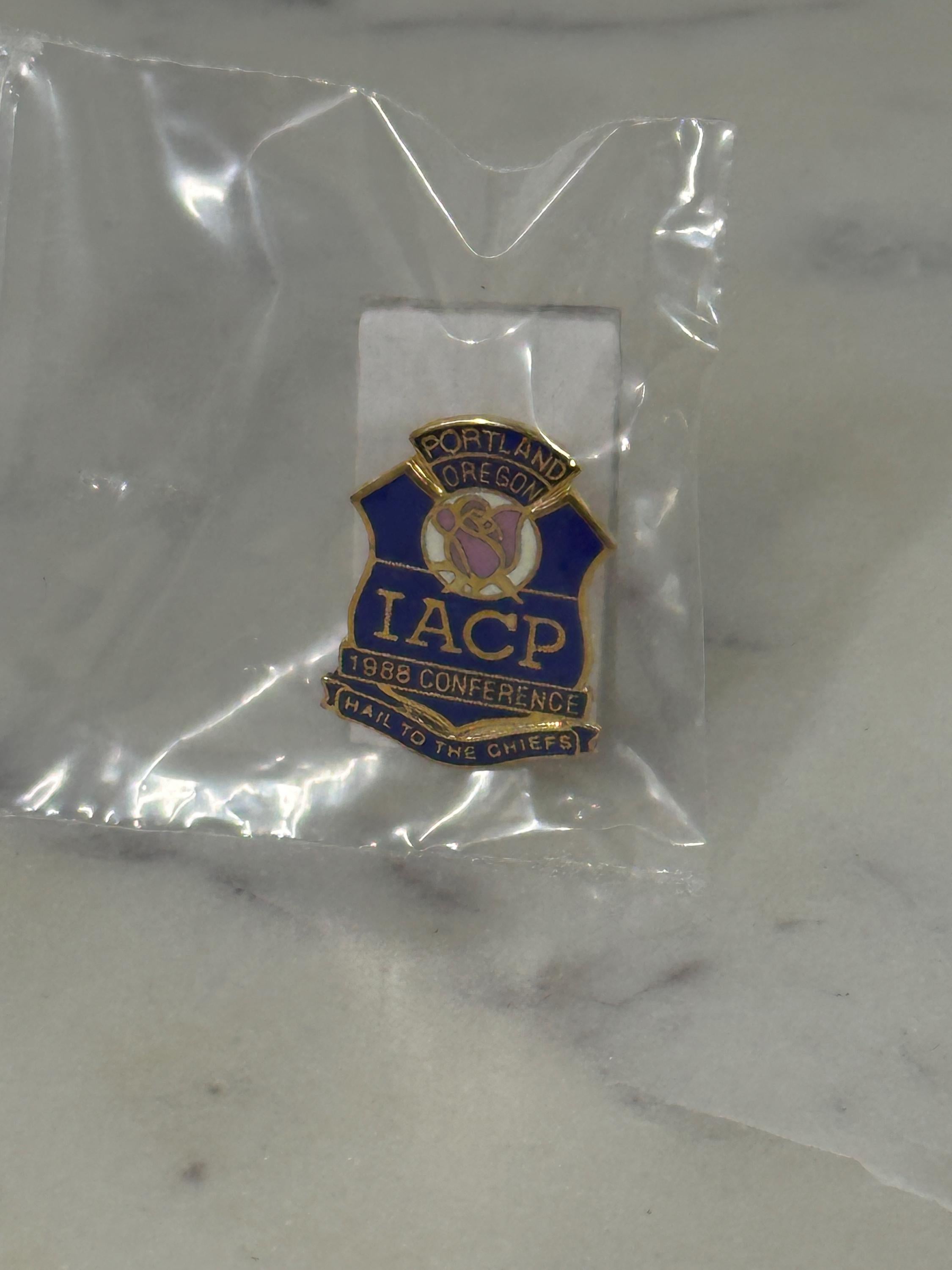 IACP Police Conference Pin: Blue Gold Enamel - 1988 Portland Collectible