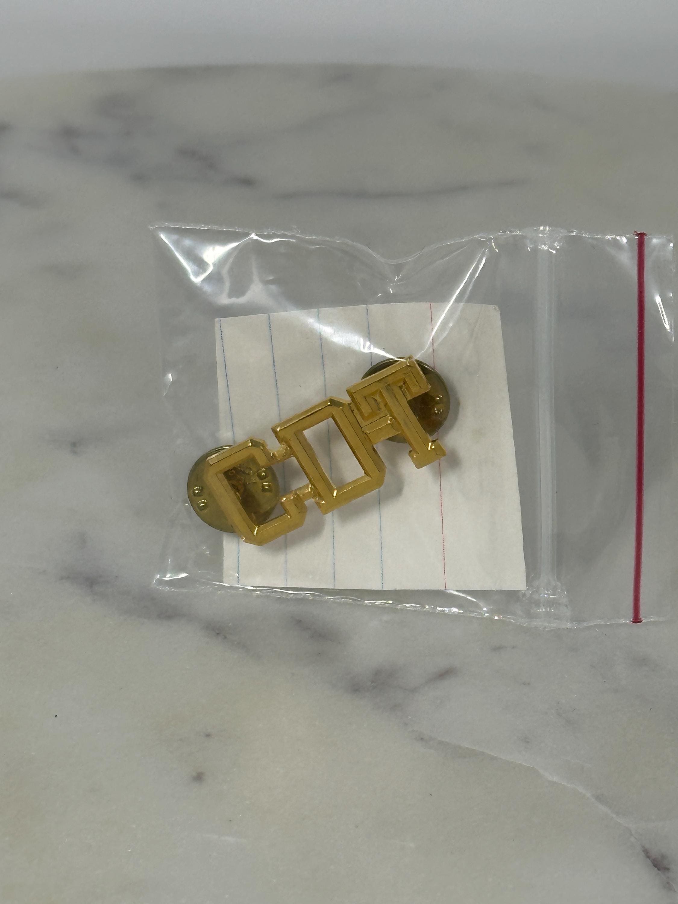 CDT Gold Tone Military Cadet Pin – Block Letter Style Insignia