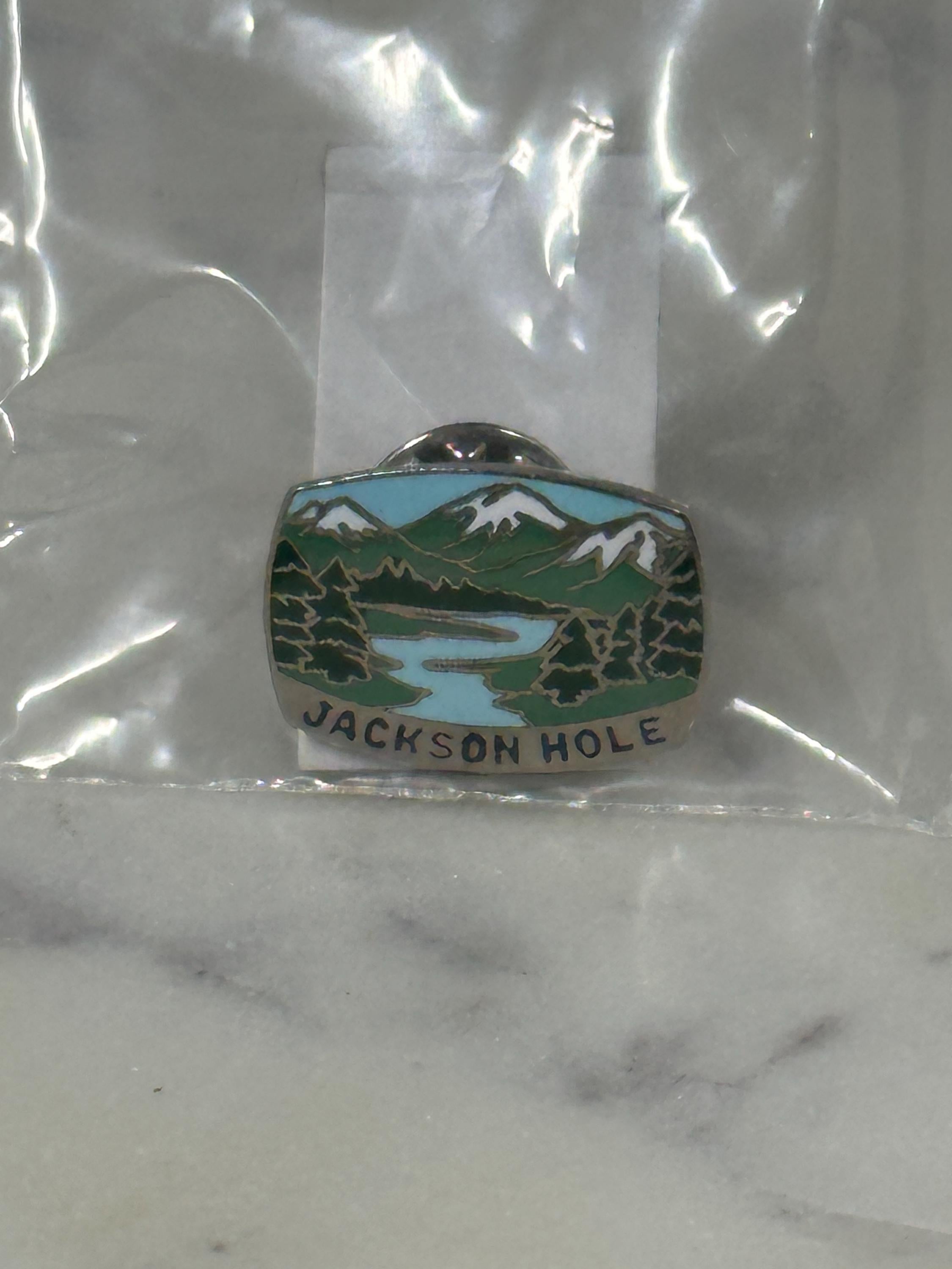 Jackson Hole Travel Souvenir Pin: Scenic Enamel - Vintage Landmark Accessory