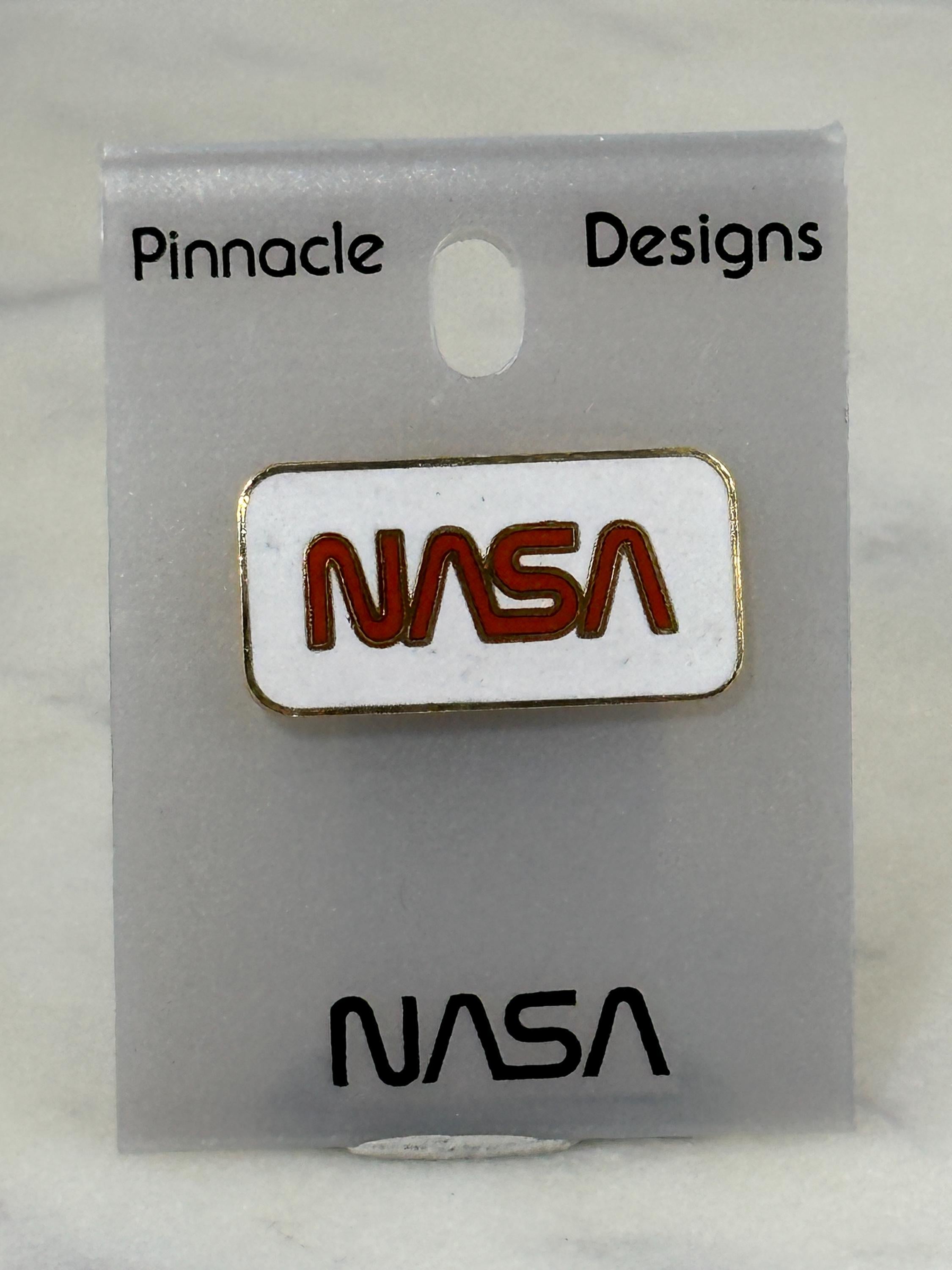 NASA Meatball Logo Pin: Retro Red/White Enamel - Space Age Accessory