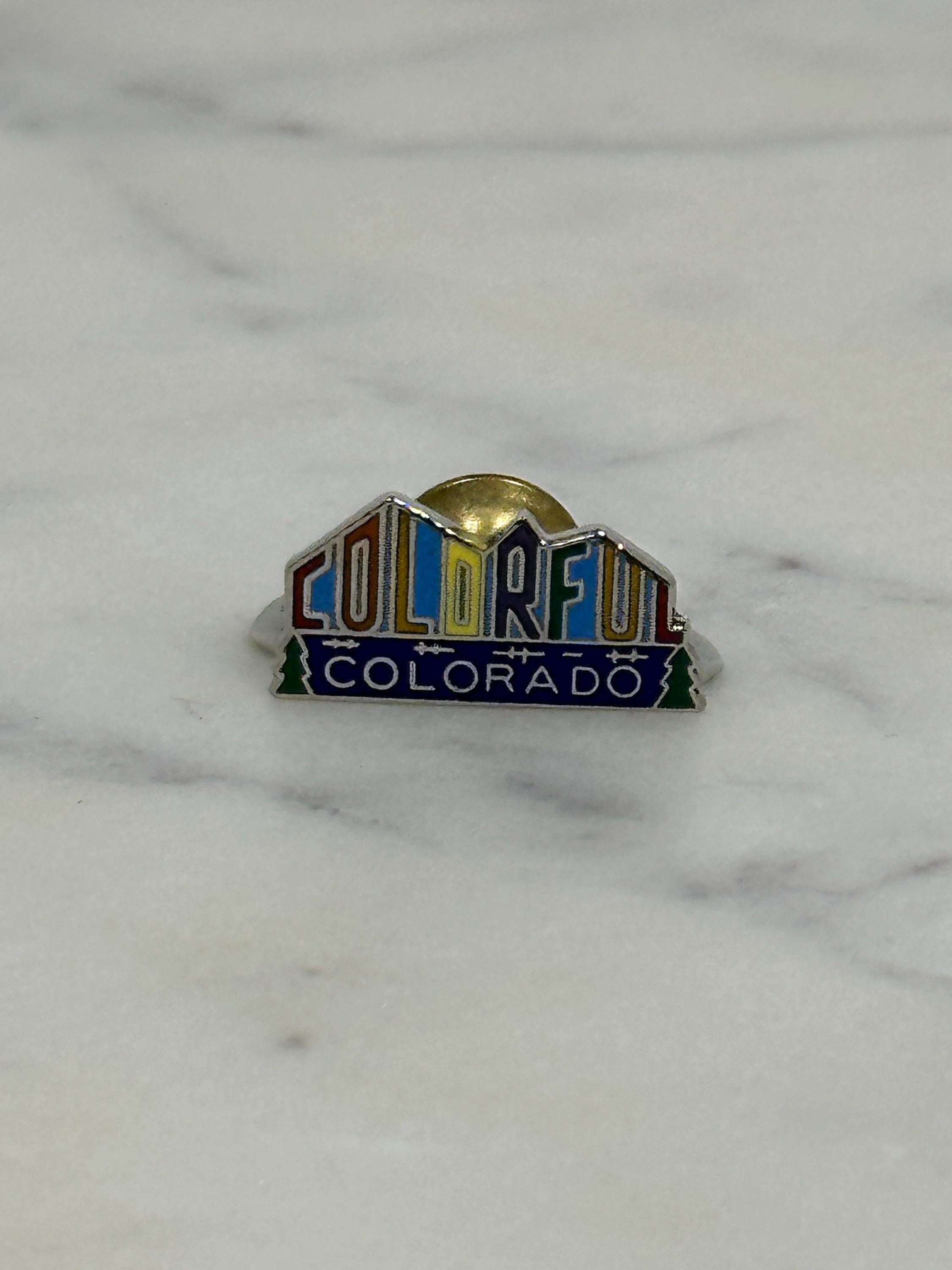 Colorful Colorado Souvenir Pin: Multicolor Enamel - Vintage Travel Accessory