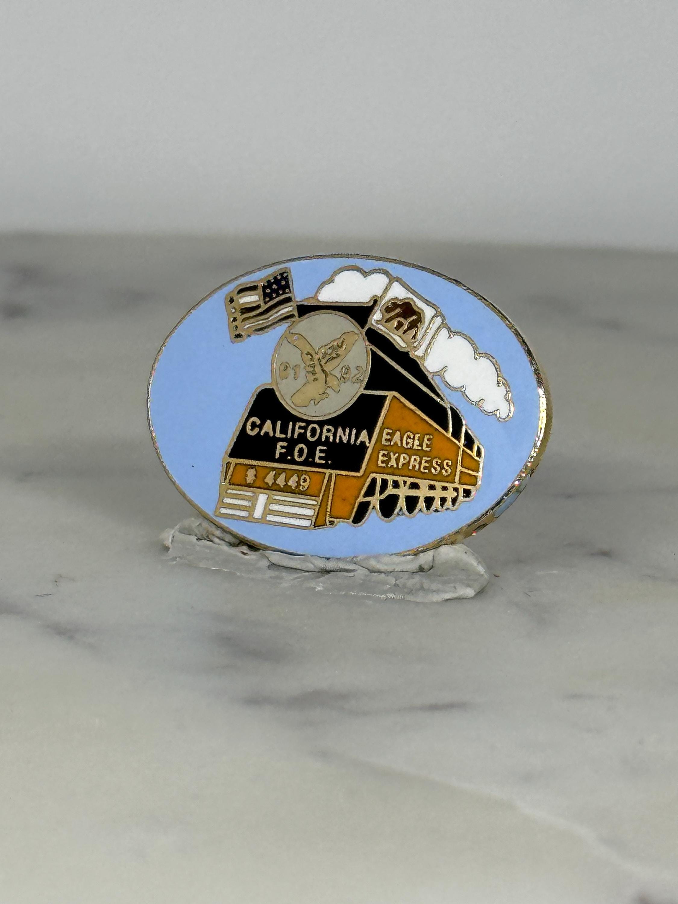 California F.O.E. Train Enamel Pin: Goldtone Oval - Fraternal Collectible Accessory