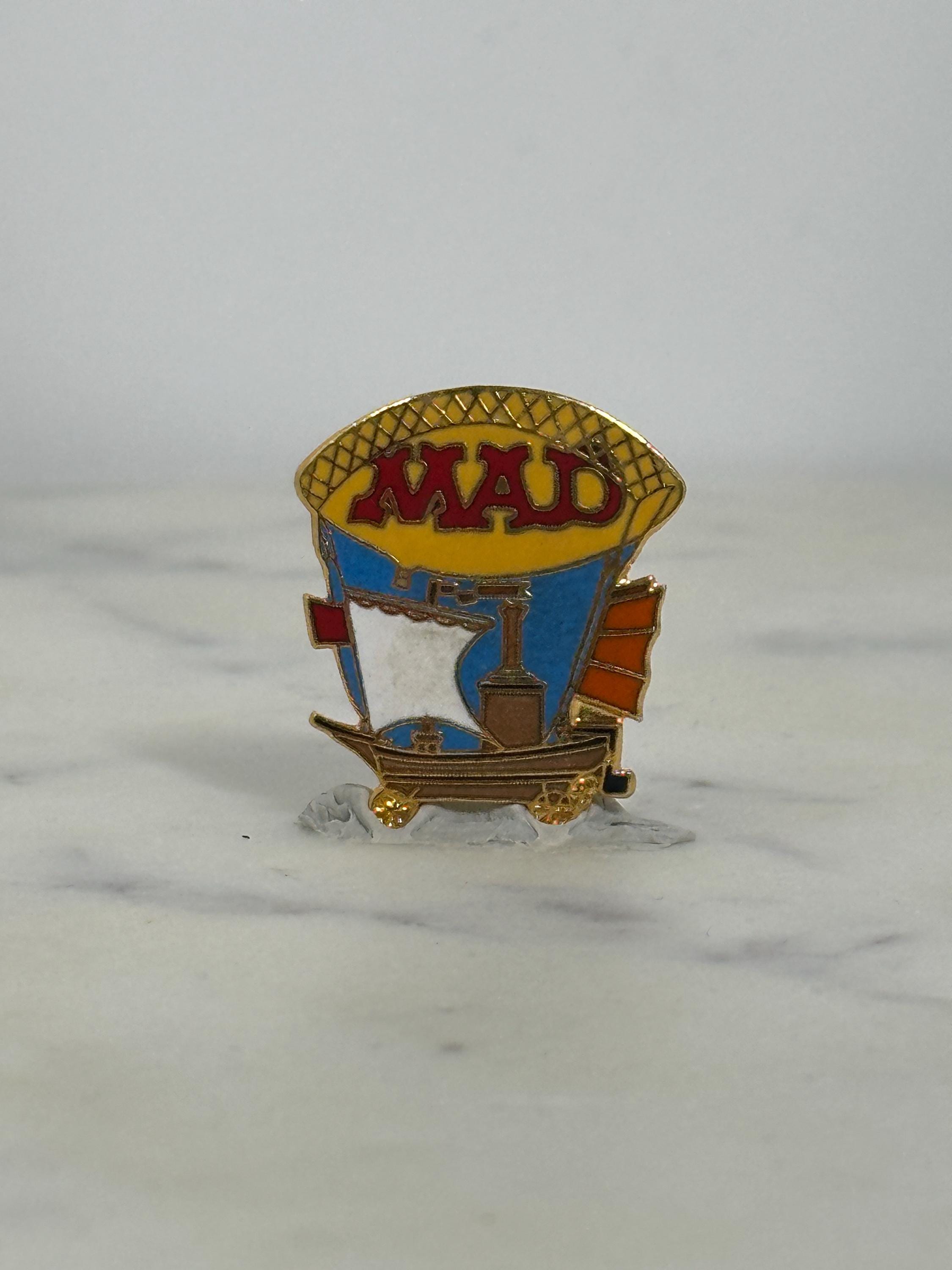 MAD Magazine Enamel Pin: Colorful Hot Air Balloon Ship - Retro Humor Accessory