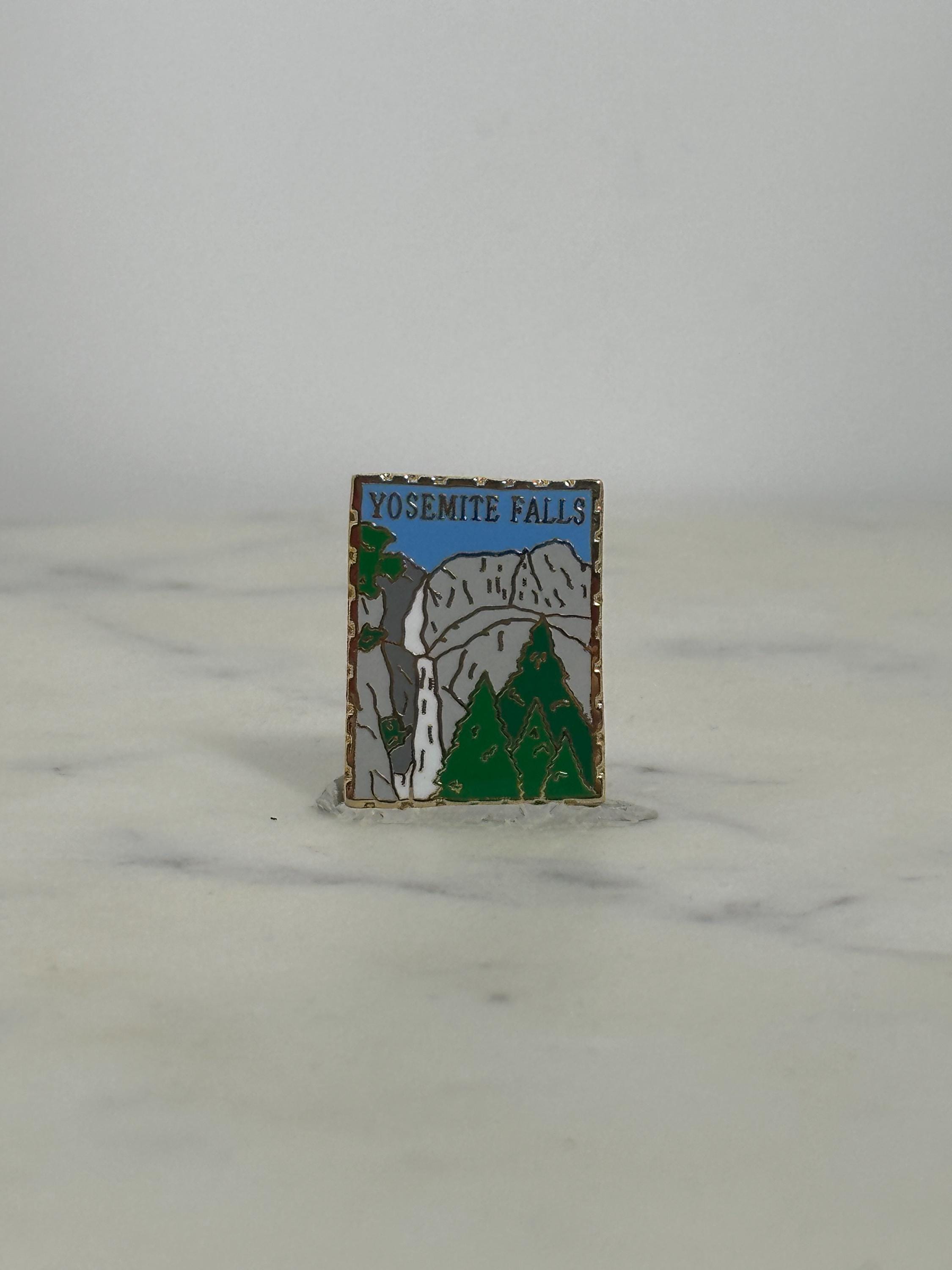 Yosemite Falls Enamel Pin: Scenic Nature Design - Vintage Travel Accessory