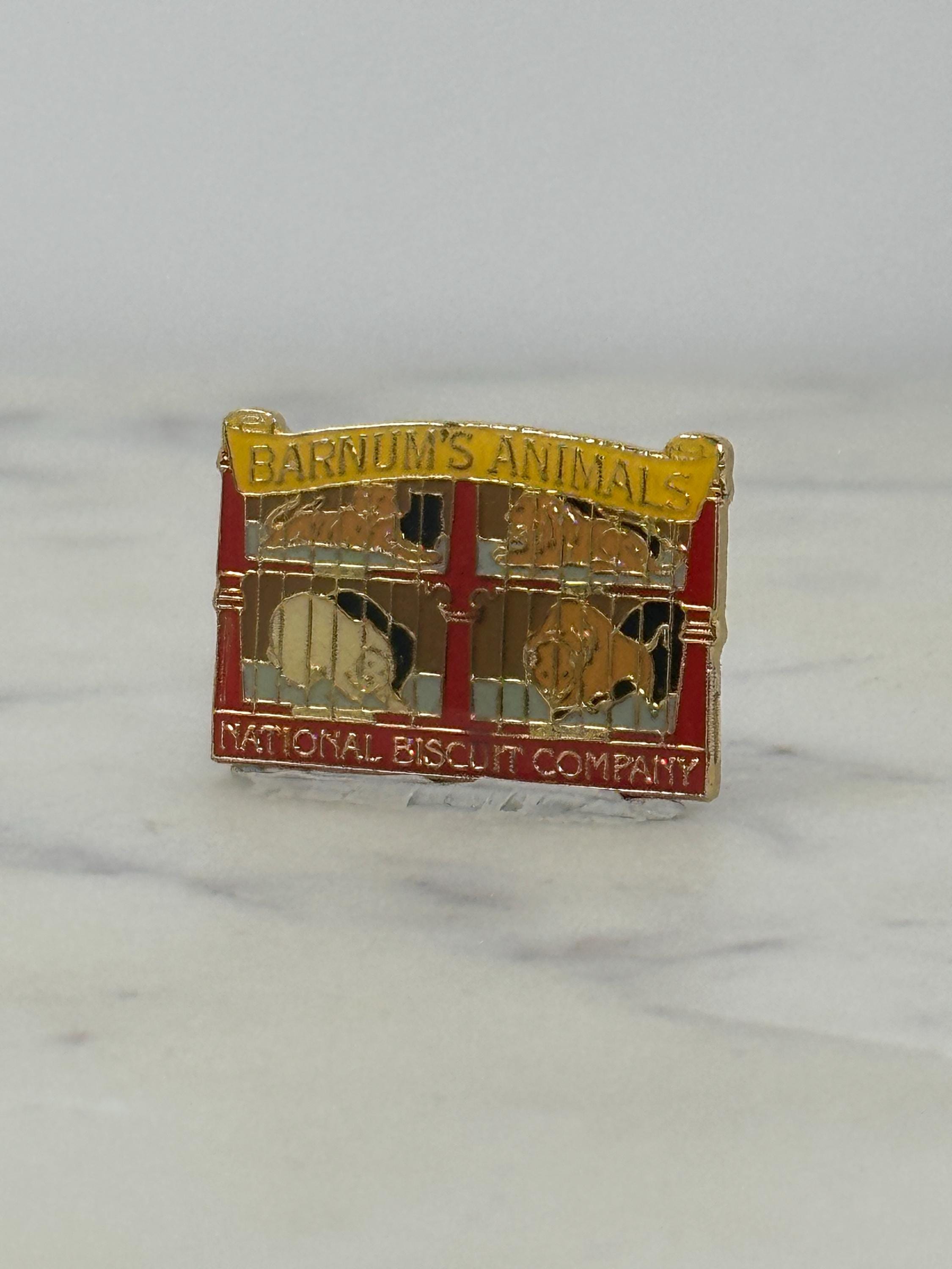 Barnum's Animals Enamel Pin: Red Gold Cage Design - Vintage Retro Accessory