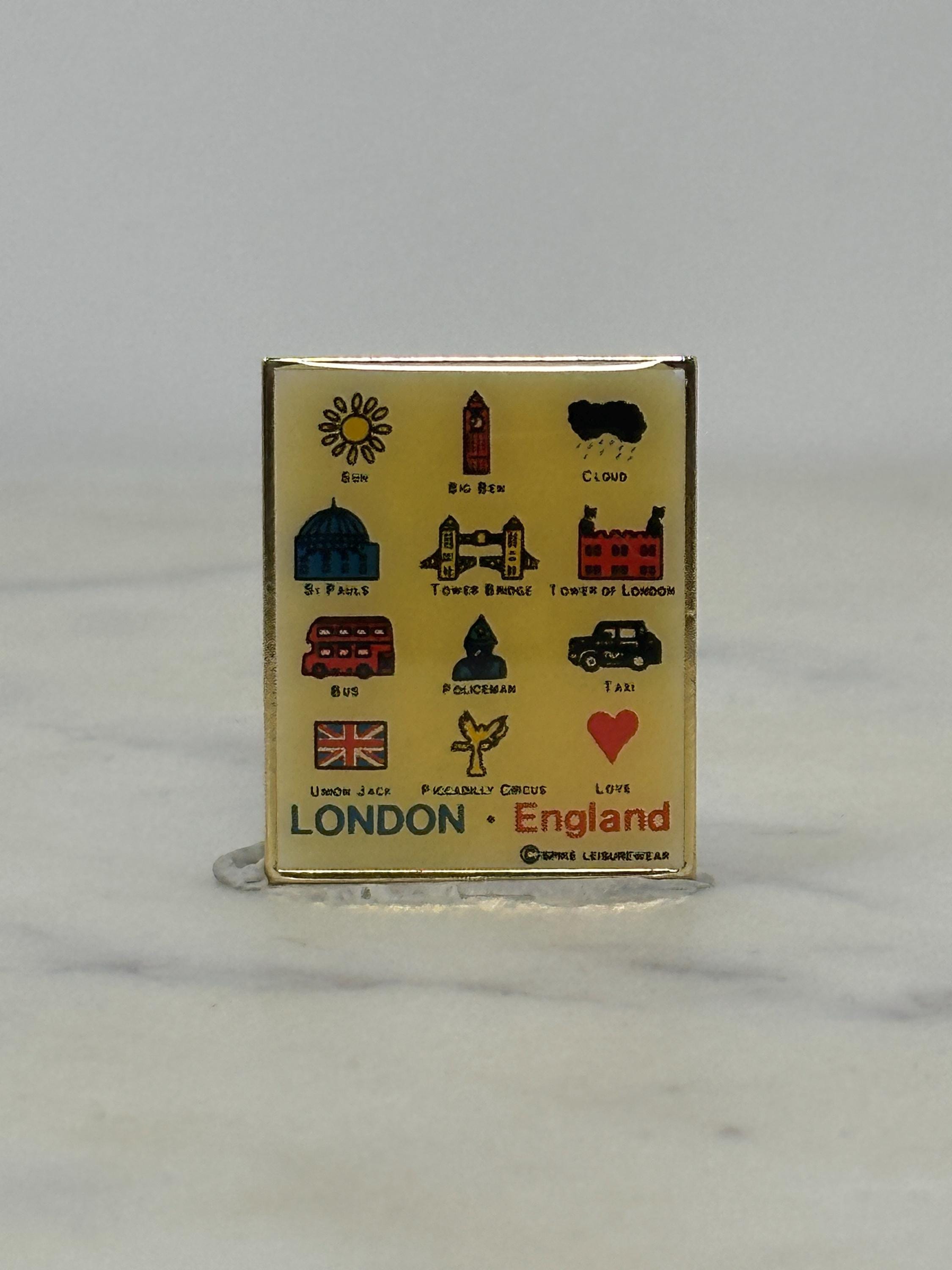London Souvenir Enamel Pin: Multicolor Landmarks - Retro Travel Accessory