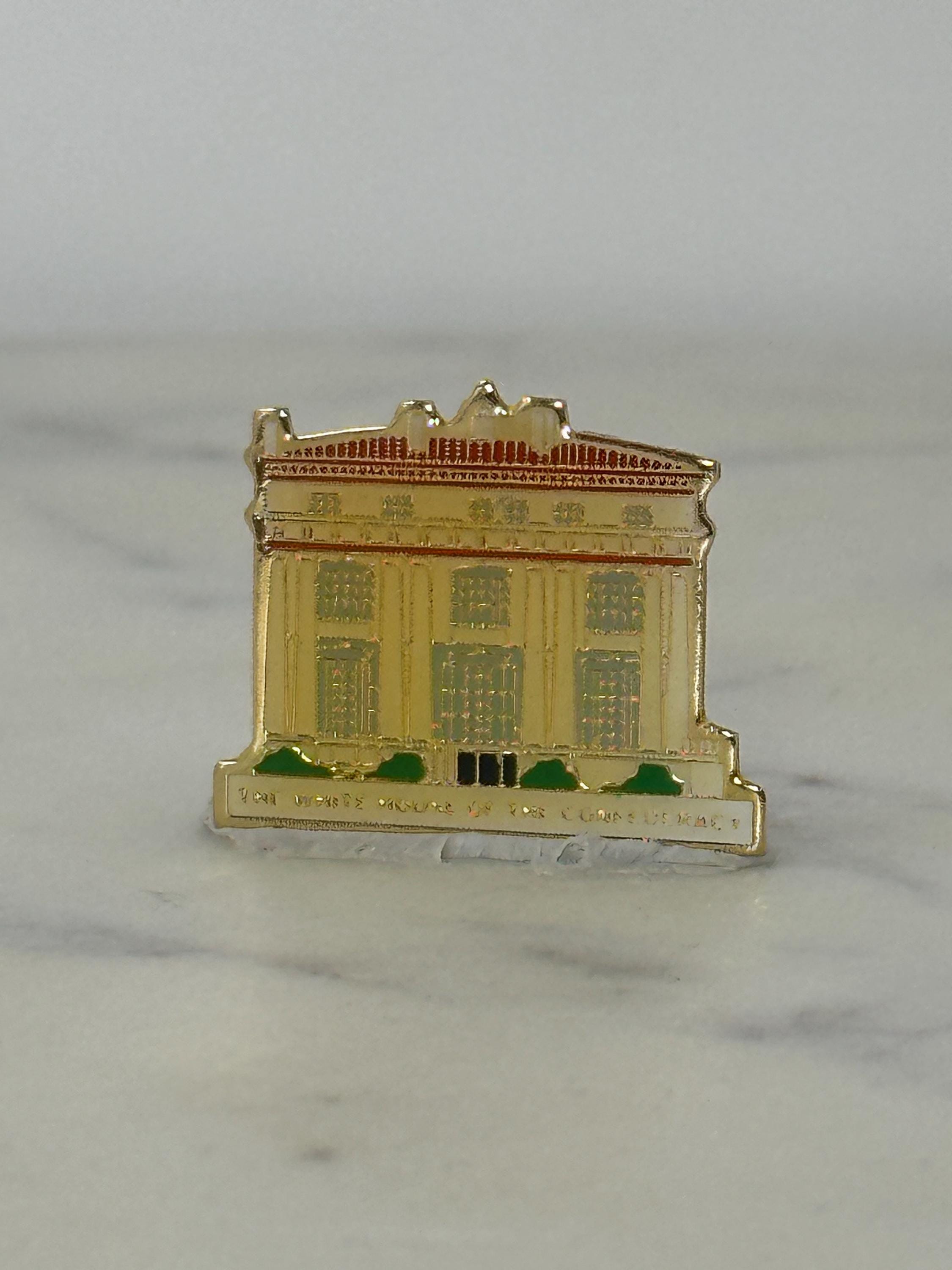 White House of The Confederacy Enamel Pin: Gold Tone - Patriotic Collectible Accessory
