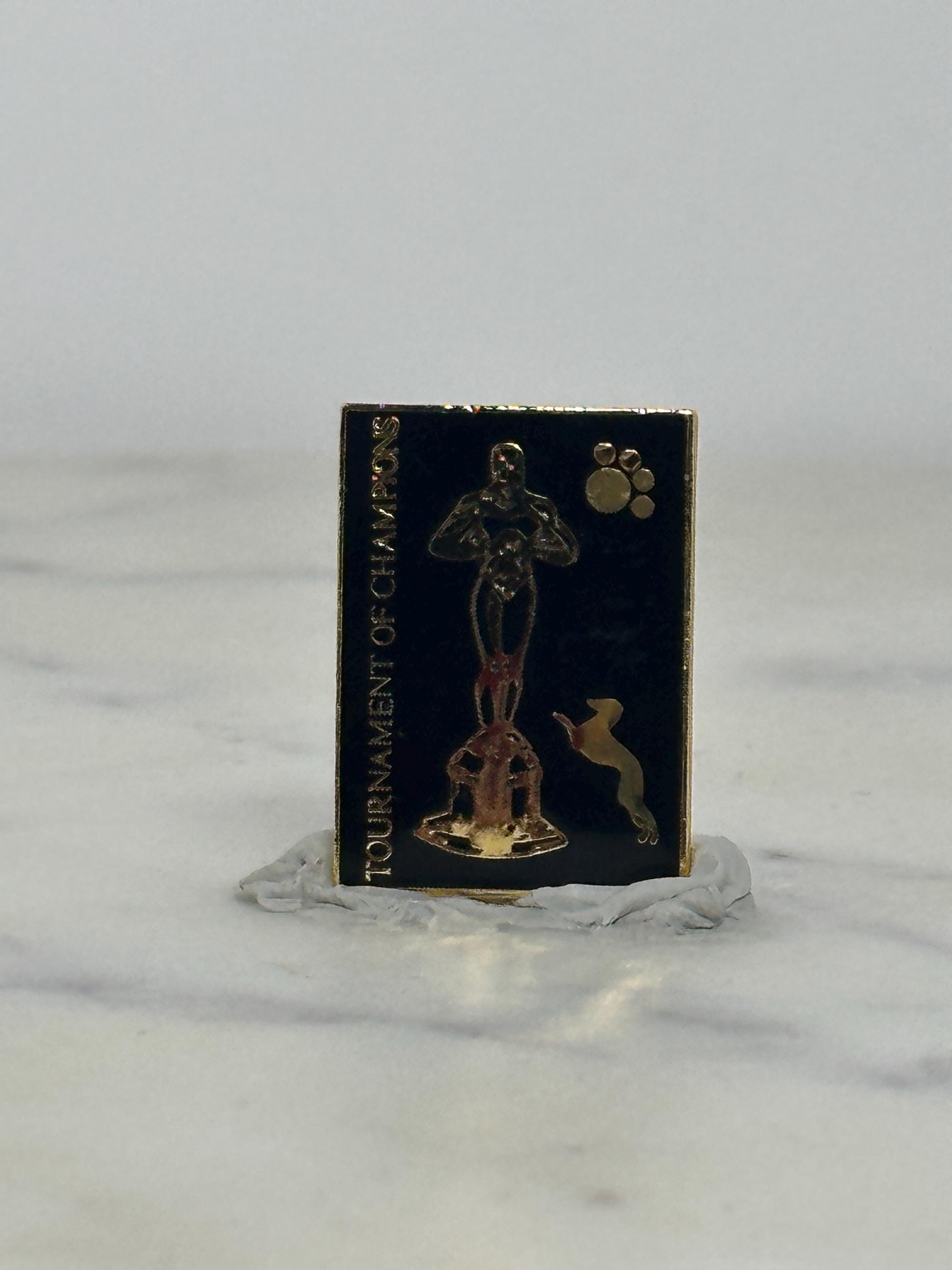 Tournament of Champions Enamel Pin: Black Gold Finish - Sports Award Accessory