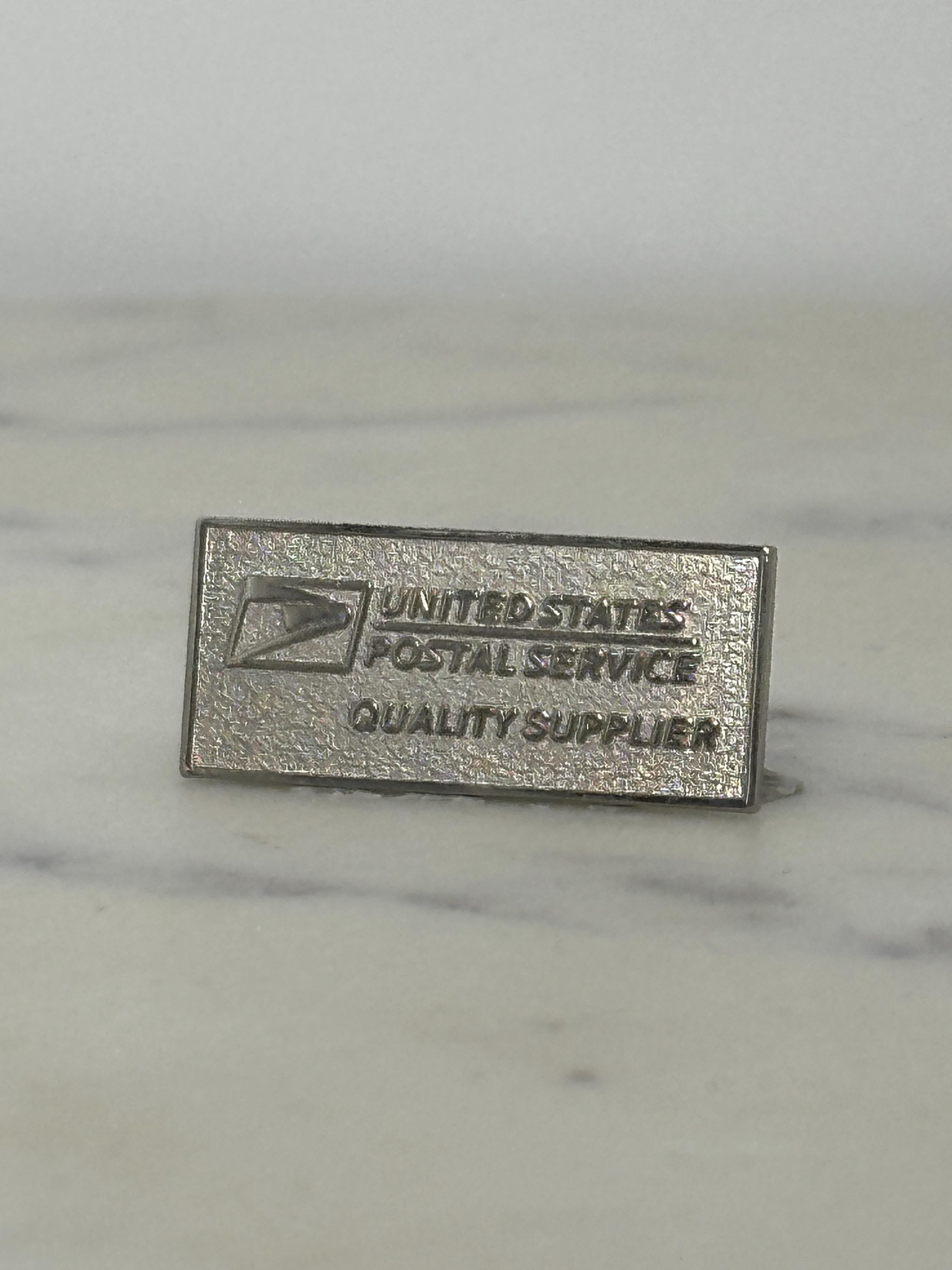 USPS Supplier Enamel Pin: Silver Tone Finish - Vintage Workwear Accessory