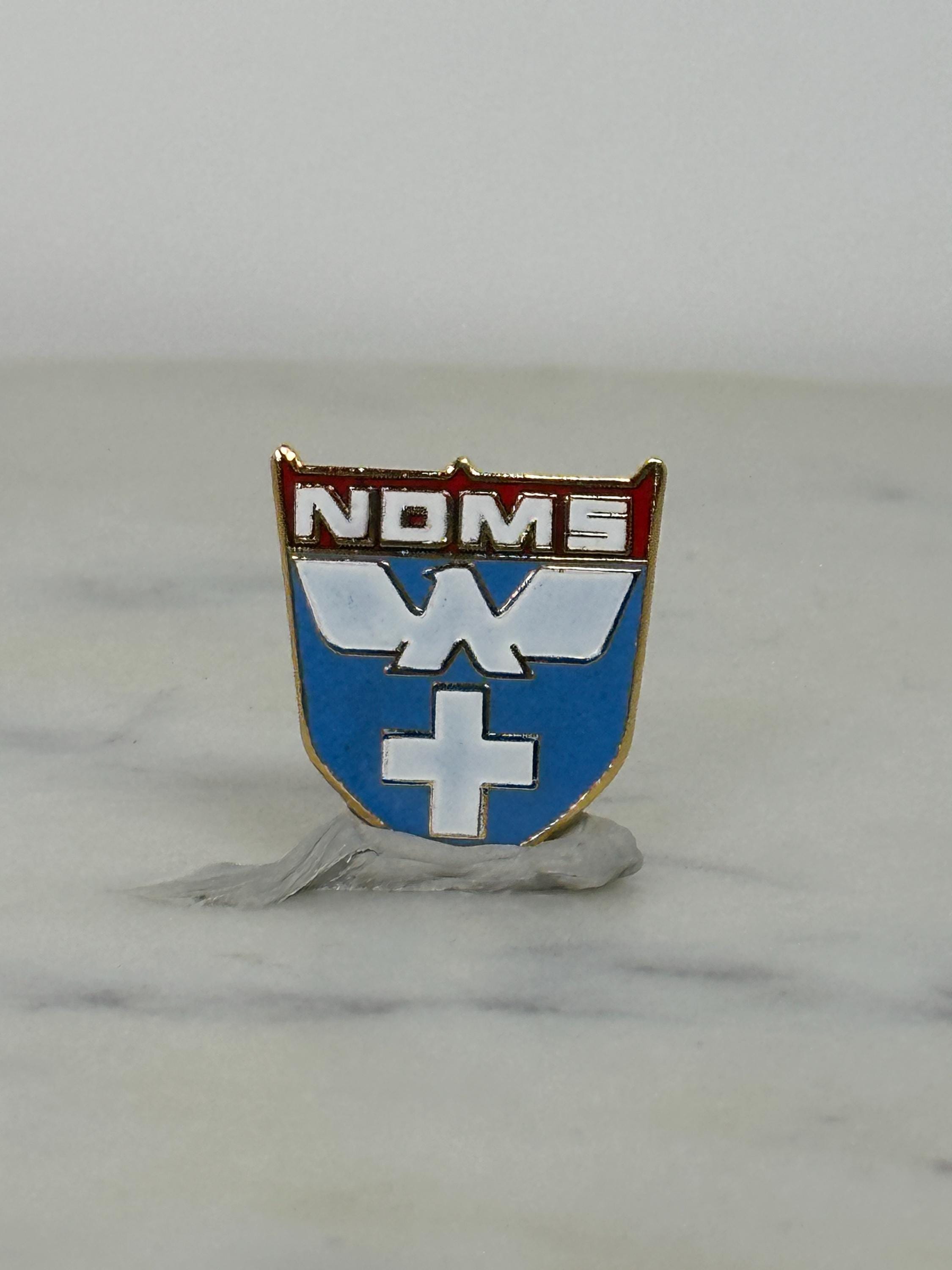 NOMS Medical Emblem Pin: Red White Blue Enamel - Vintage Collectible Accessory