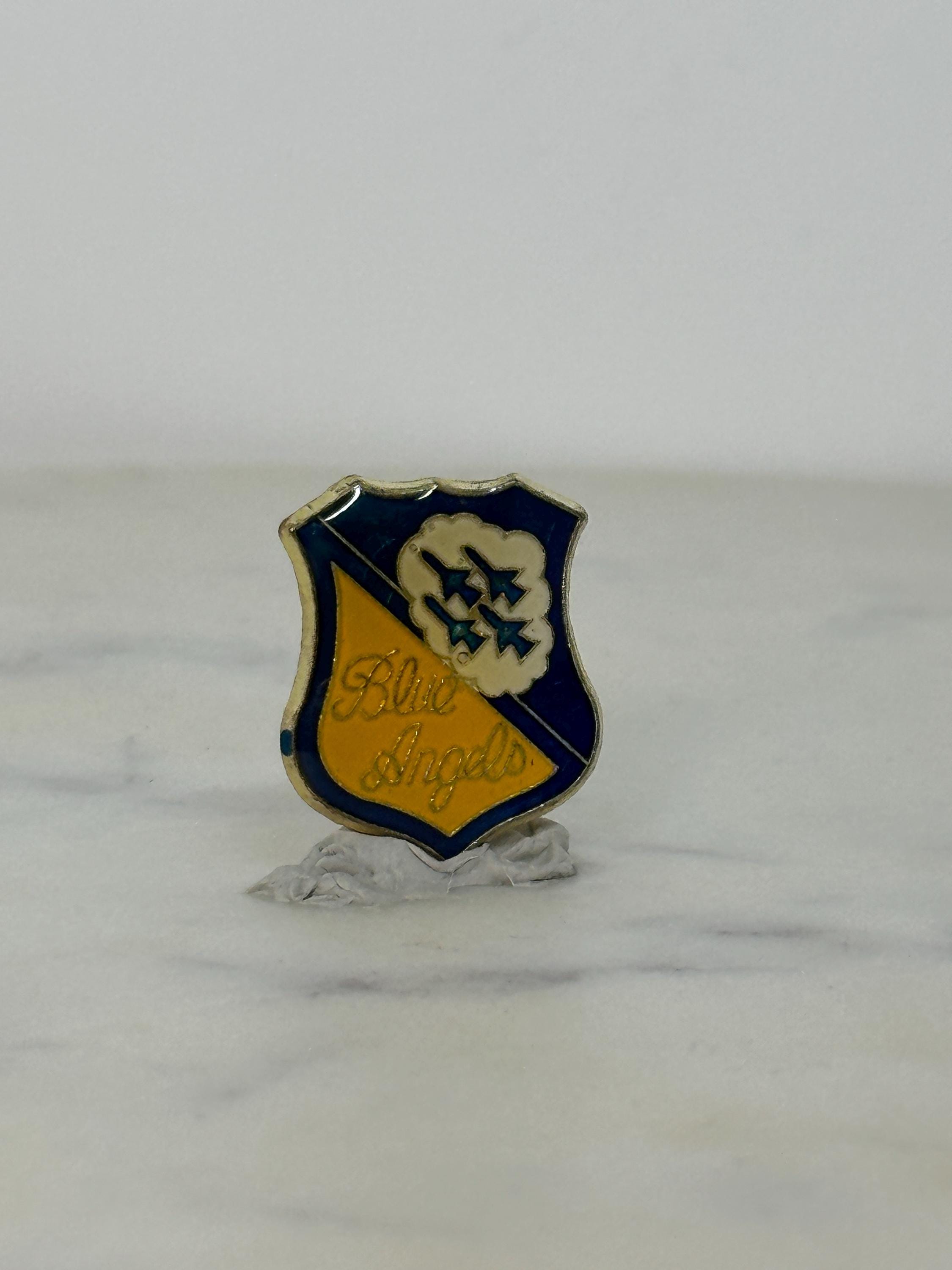 Blue Angels Enamel Pin: Shield Crest Yellow Blue - Military Aviation Accessory