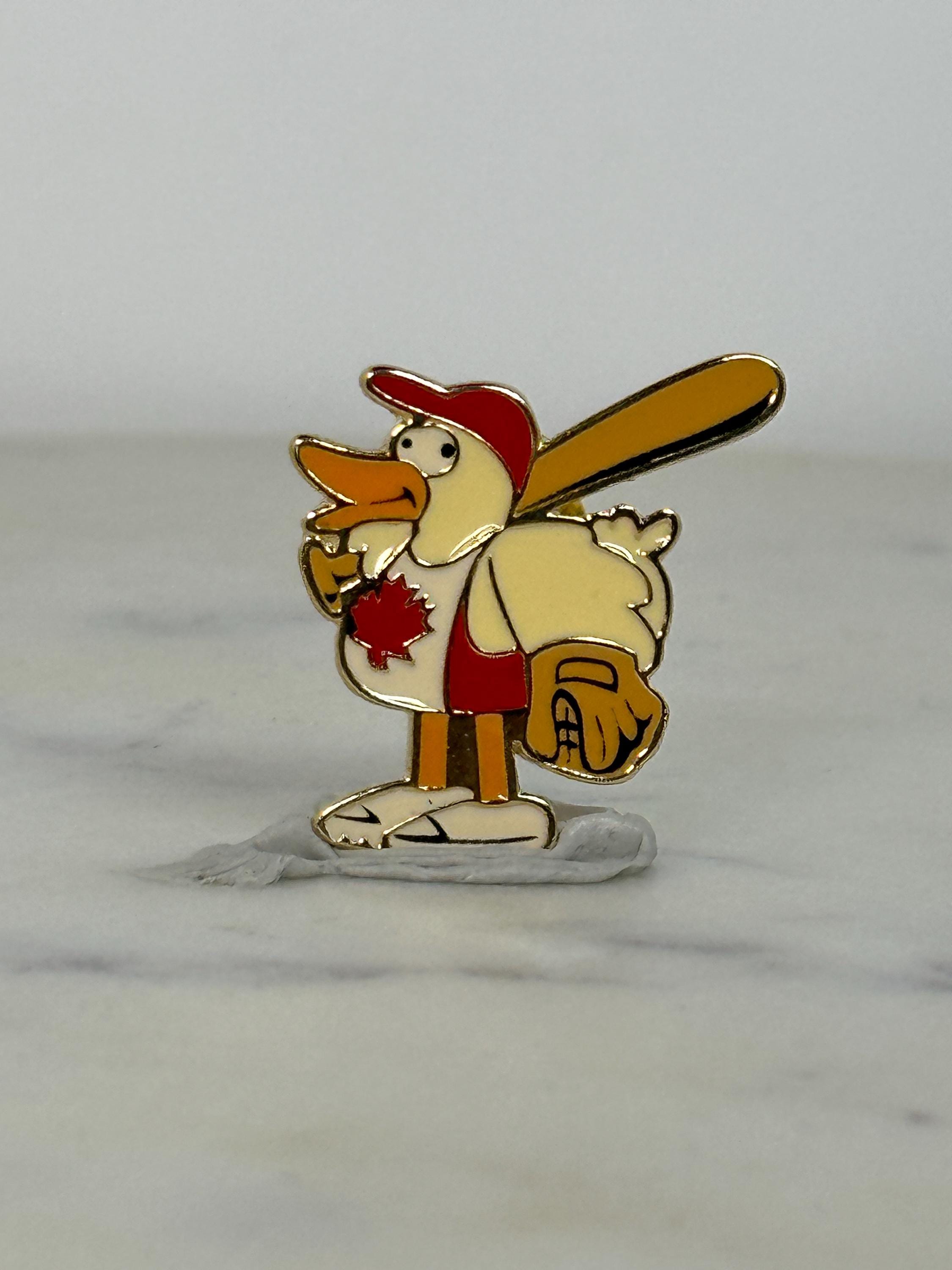 Canada Goose Baseball Enamel Pin: Red & White Cloisonné - Vintage Sports Accessory