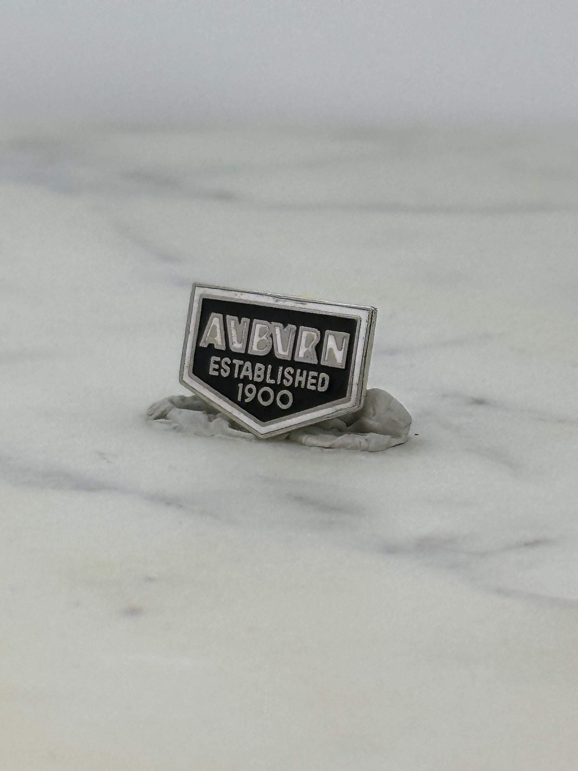 Auburn University Enamel Pin: Black & Silver Shield - Vintage Collegiate Accessory