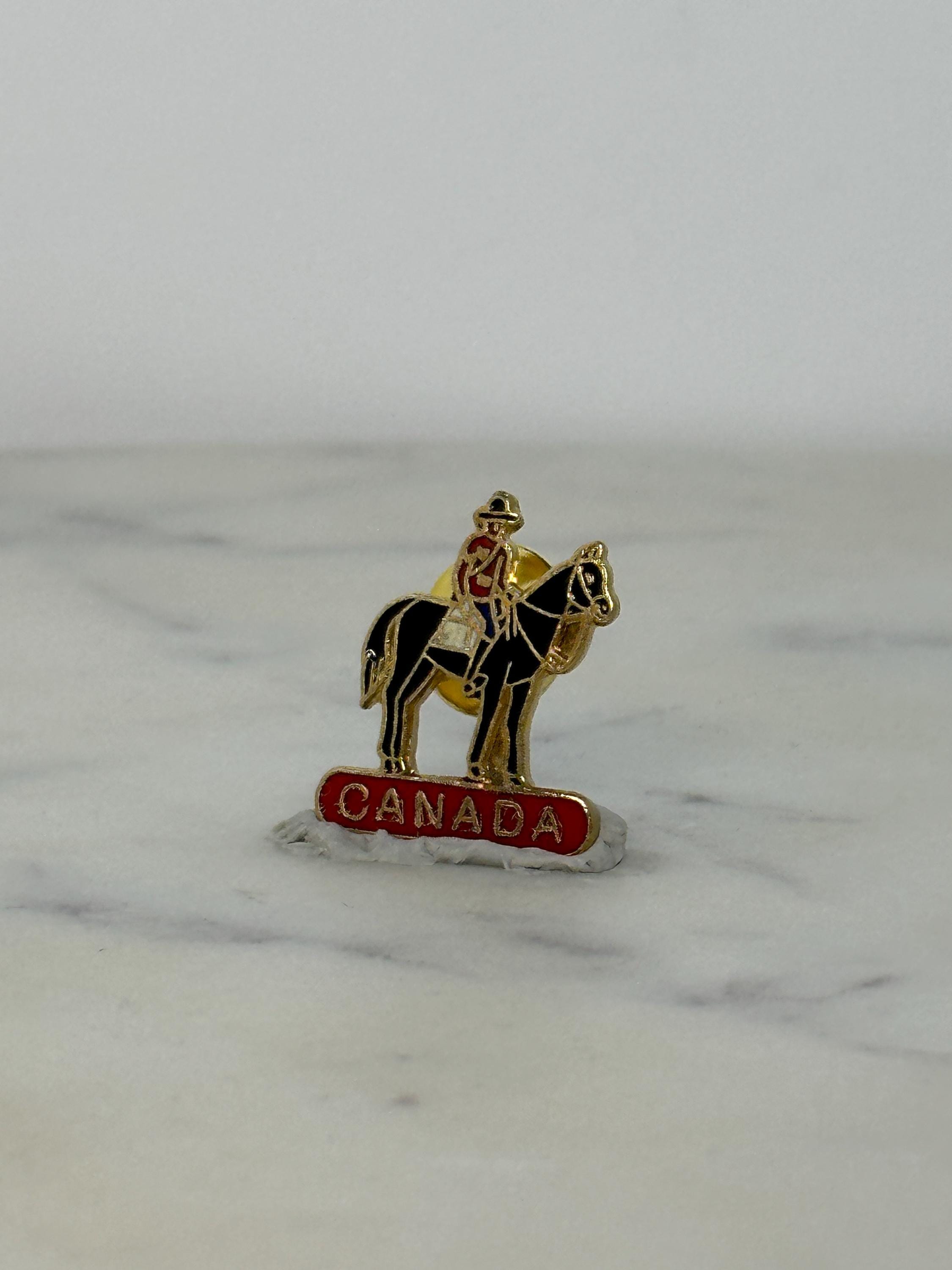 Canada Mountie Horse Enamel Pin: Gold & Red Cloisonné - Souvenir Accessory