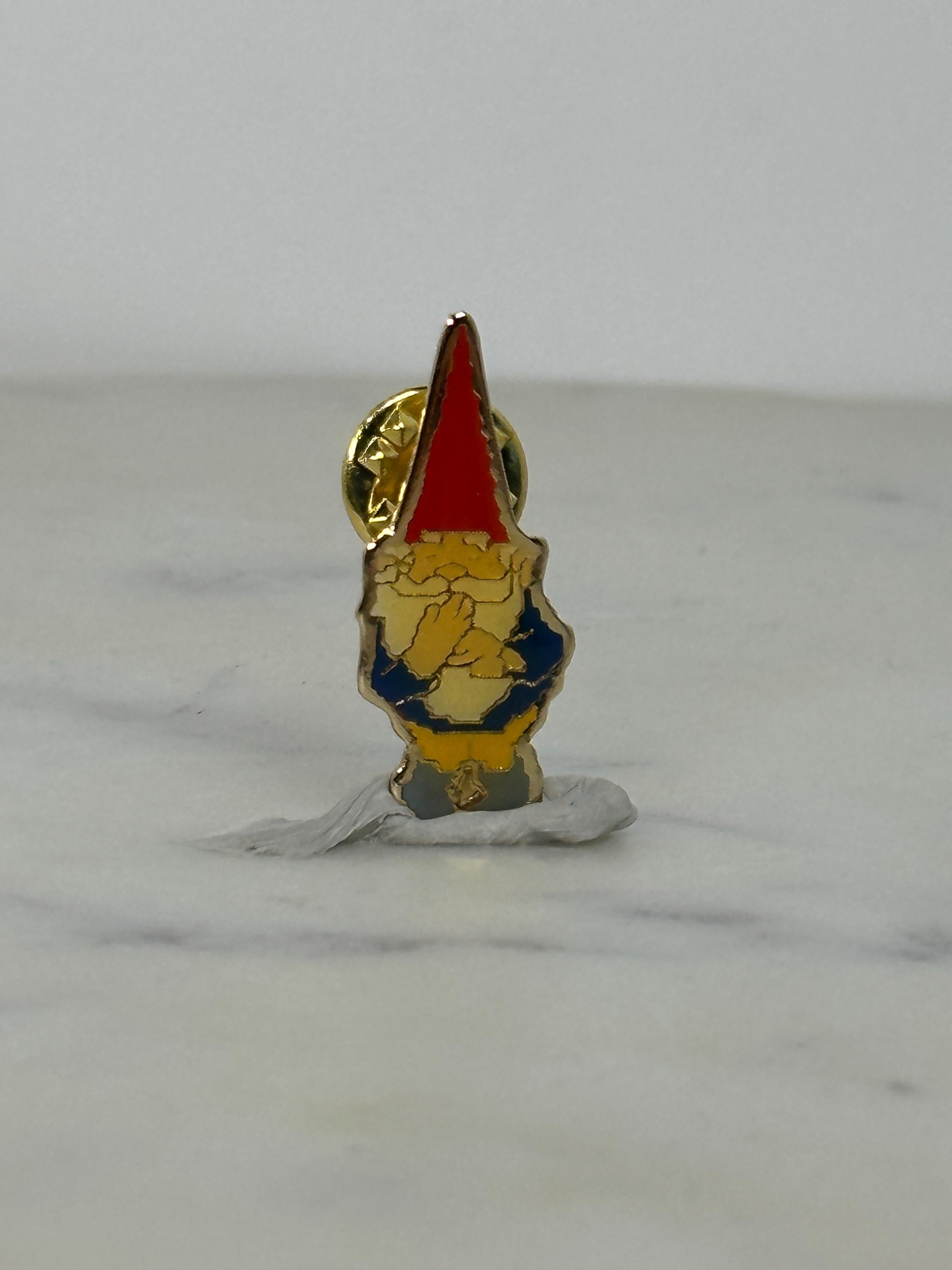 Garden Gnome Enamel Pin: Red Hat & Blue Outfit - Whimsical Vintage Accessory