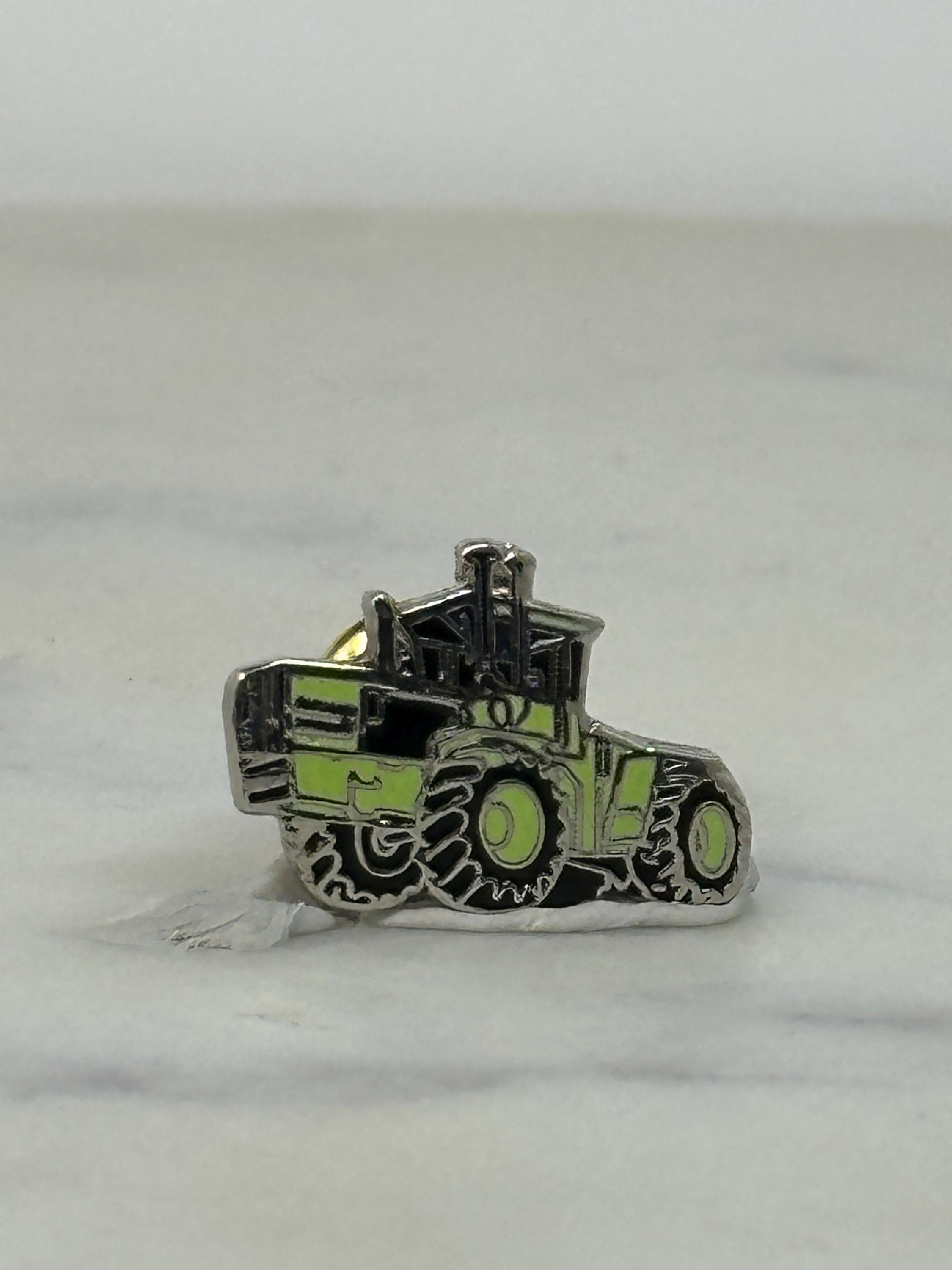 Tractor Enamel Pin: Lime Green & Black - Vintage Farm Equipment Accessory