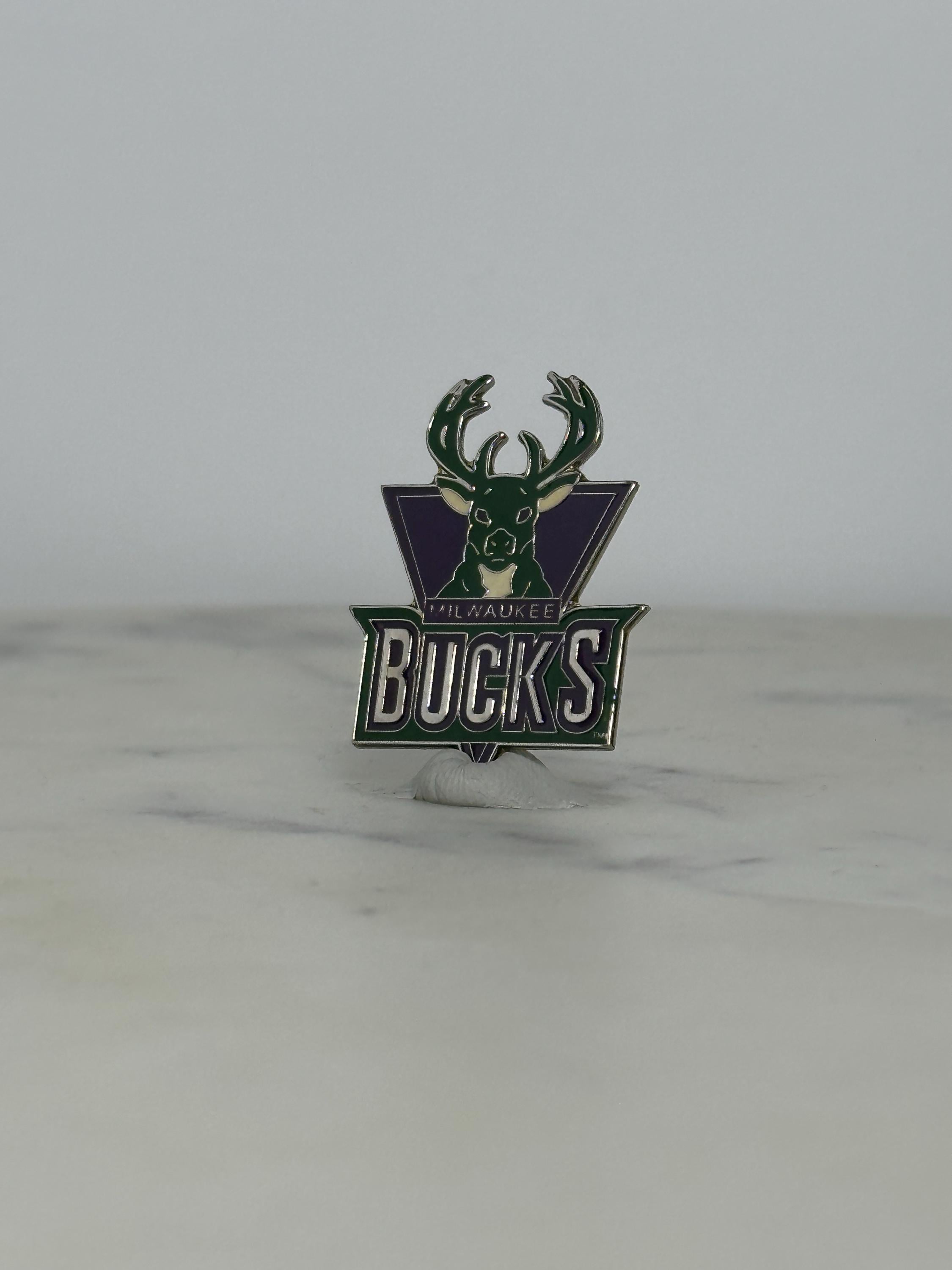 Milwaukee Bucks Enamel Pin: Green & Purple Logo - 90s Sports Accessory