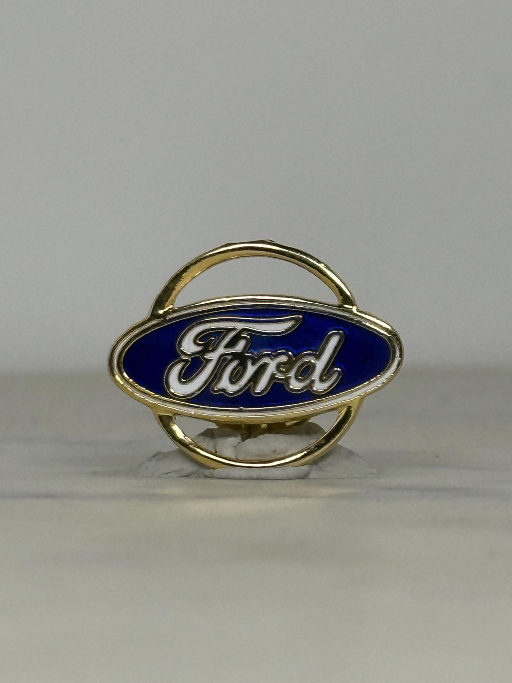 Ford Logo Enamel Pin: Blue Gold Tone - Vintage Auto Accessory
