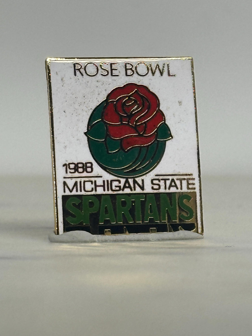 Rose Bowl Spartans Pin: Red Green Enamel - 1988 Sports Accessory
