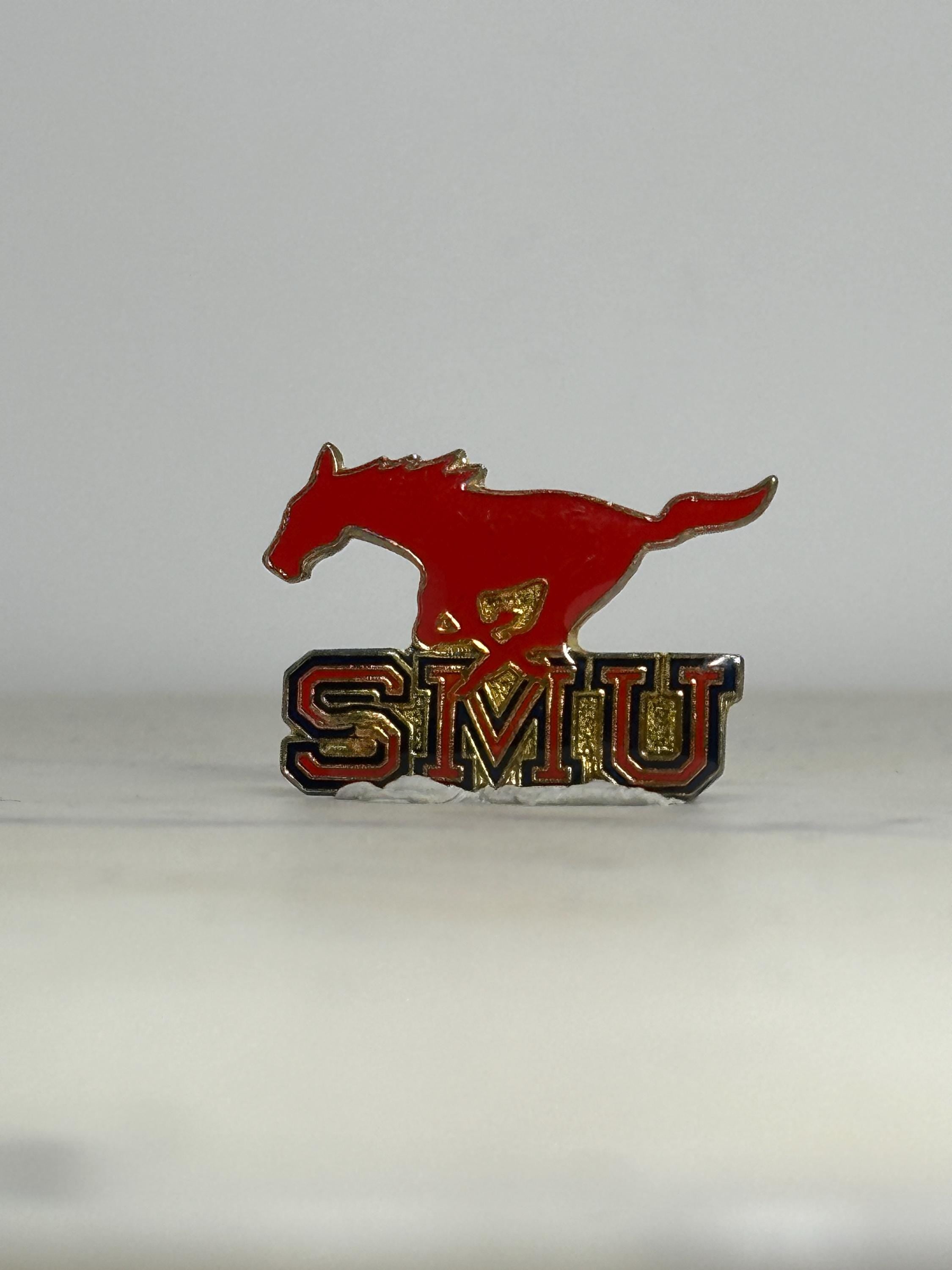SMU Mustangs Enamel Pin: Red Gold Finish - Collegiate Spirit Accessory