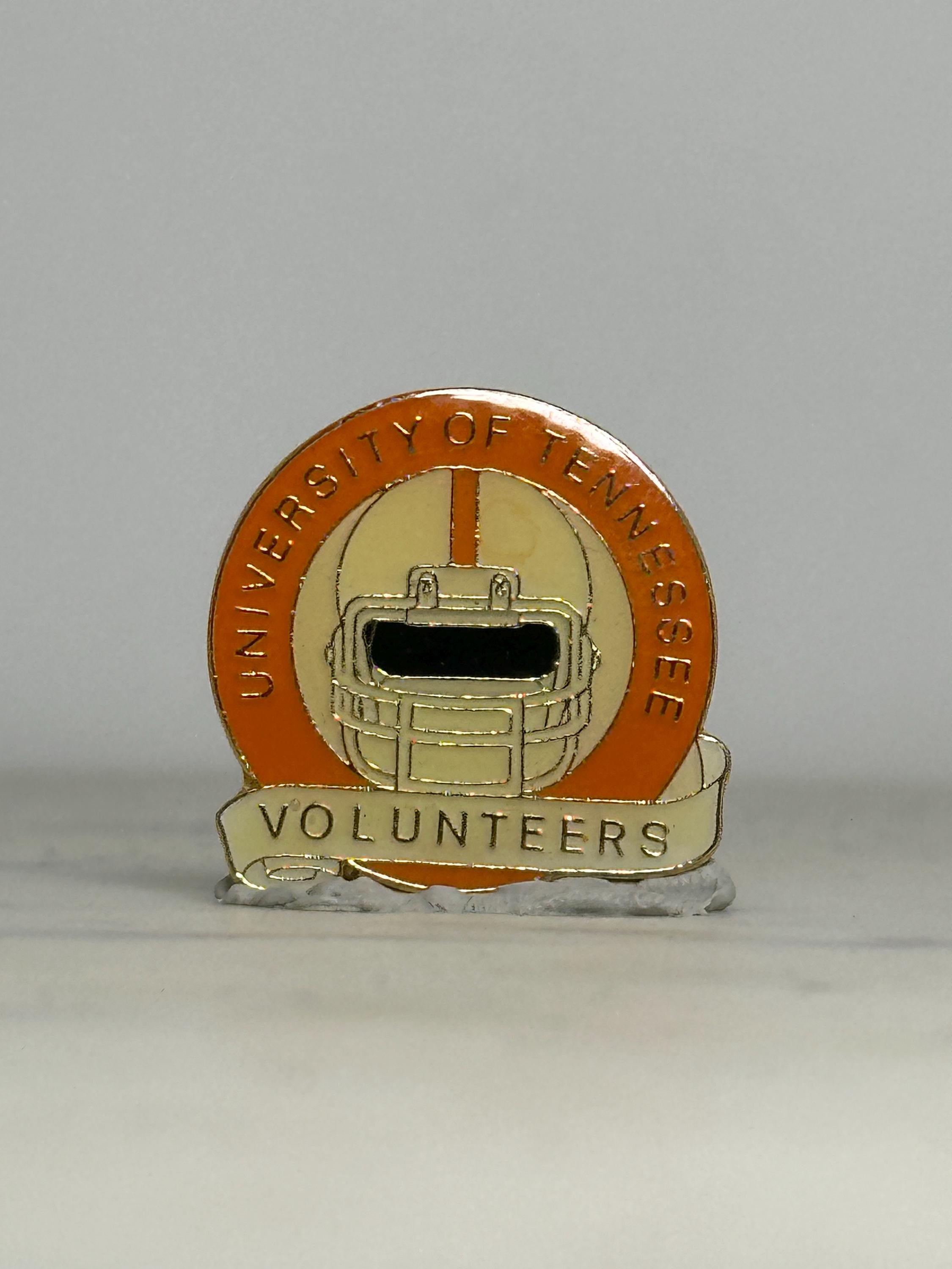University of Tennessee Volunteers Pin: Orange Gold Enamel - Vintage Sports Accessory