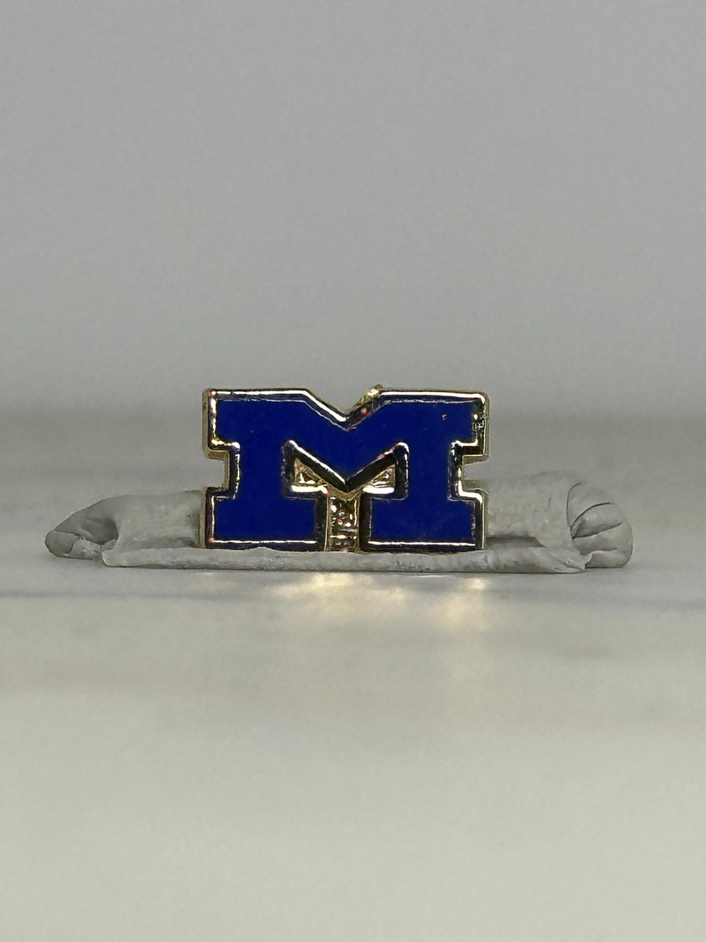 University of Michigan Pin: Blue Block “M” Enamel – Vintage Wolverines Lapel Badge