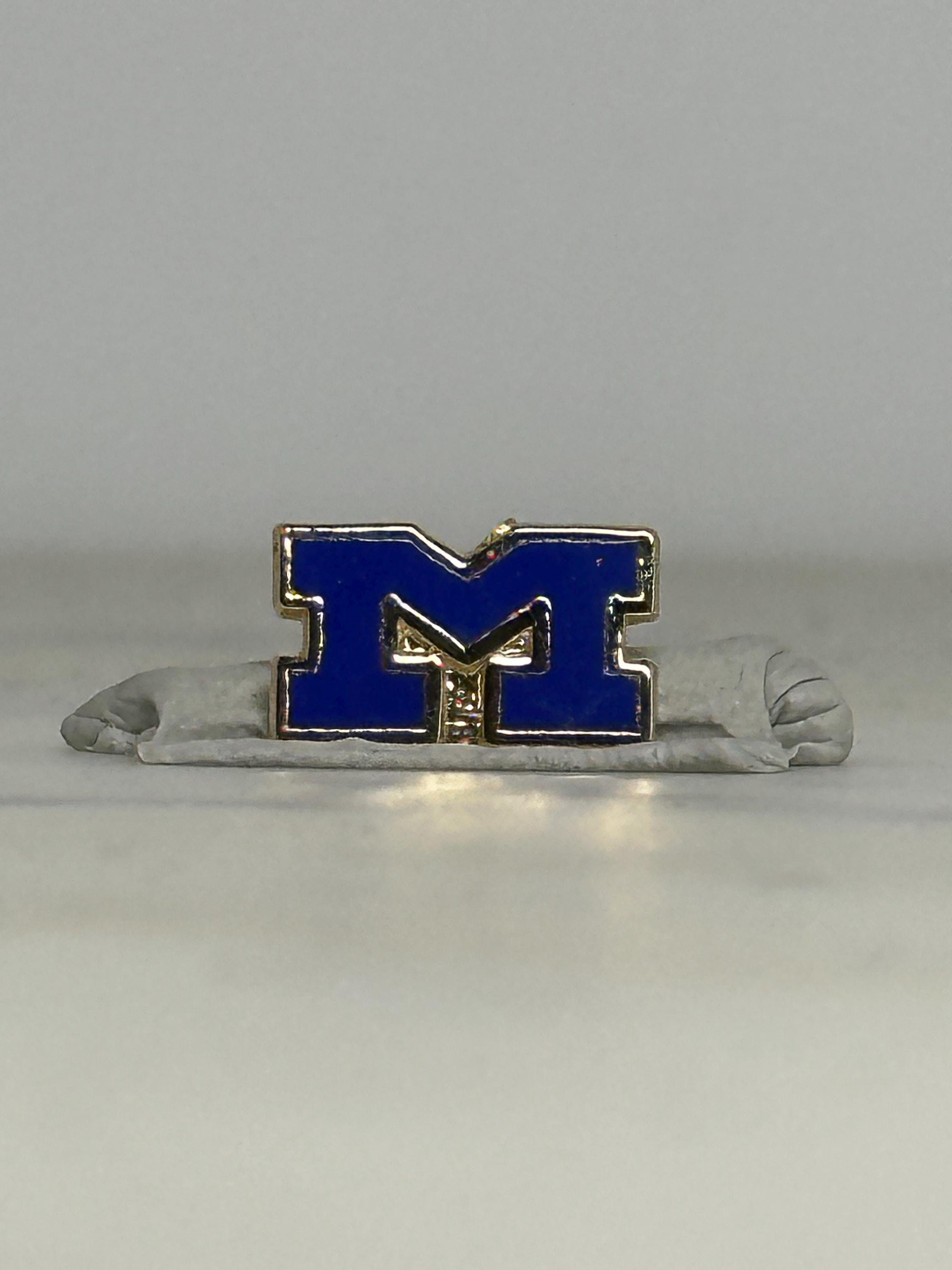 University of Michigan Pin: Blue Block “M” Enamel – Vintage Wolverines Lapel Badge