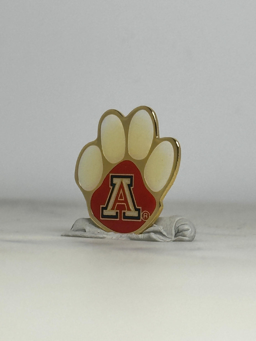 University of Arizona Paw Print Pin: Red Gold Enamel - Collegiate Accessory