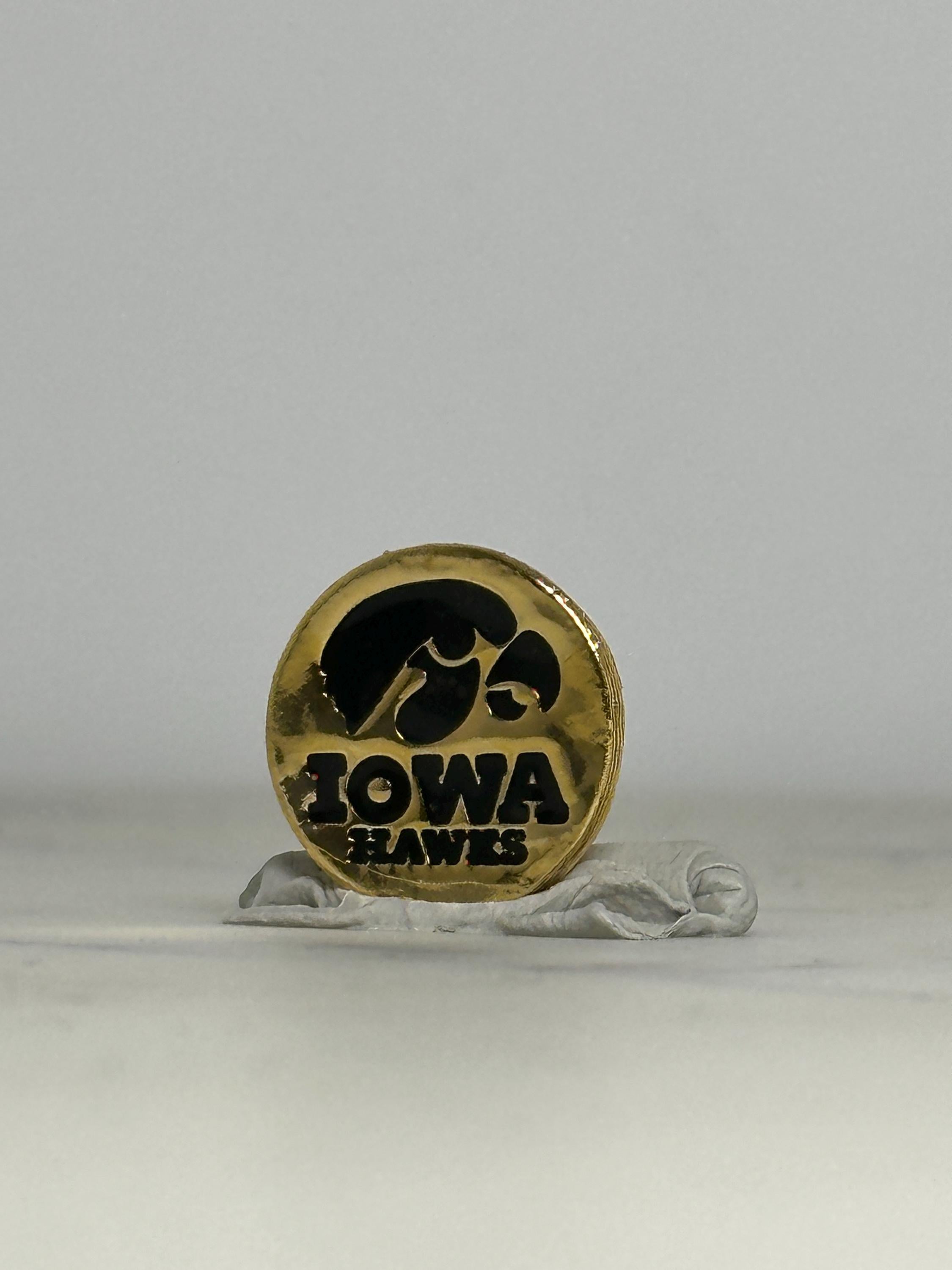 Iowa Hawkeyes Enamel Pin: Gold & Black Finish - Vintage Sports Accessory