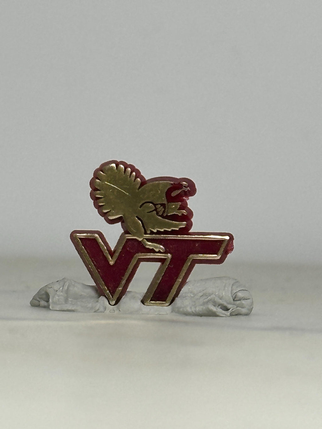 Virginia Tech Hokie Bird Pin: Maroon & Gold Enamel - Collegiate Spirit Accessory